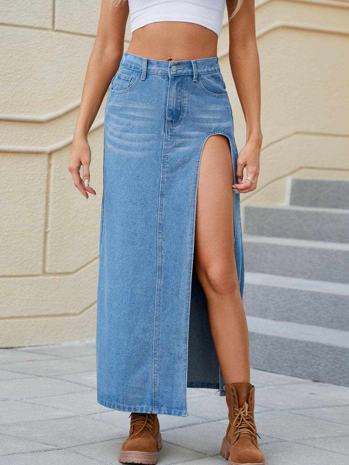 Accessories Trendsi Premium Chic denim skirt with pockets