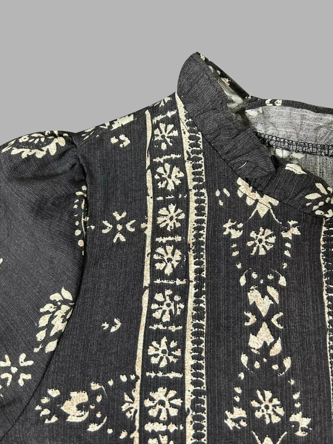 Printed Long Sleeve Boho Blouse