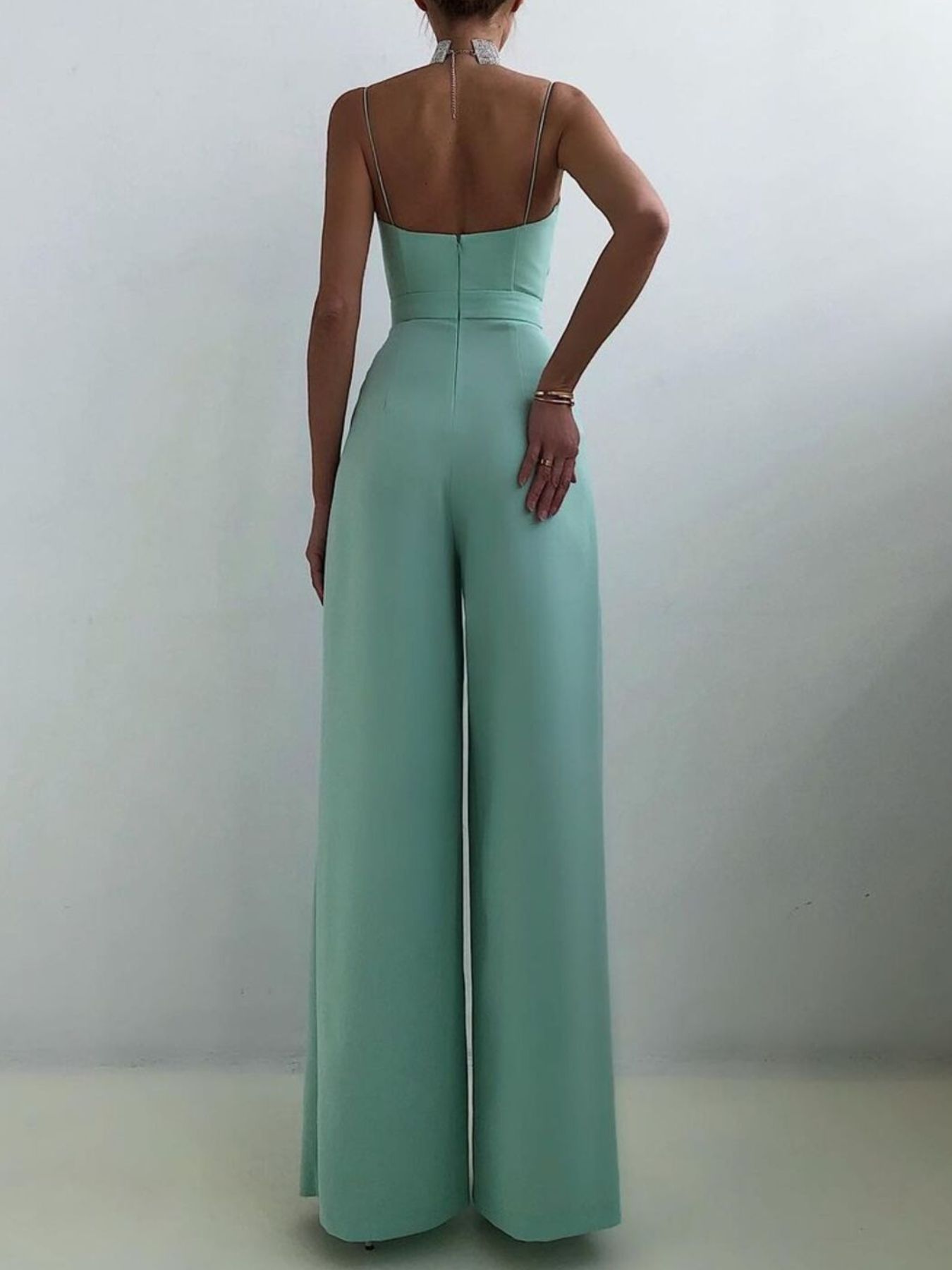 Full Size Spaghetti Strap Wide Leg Jumpsuit