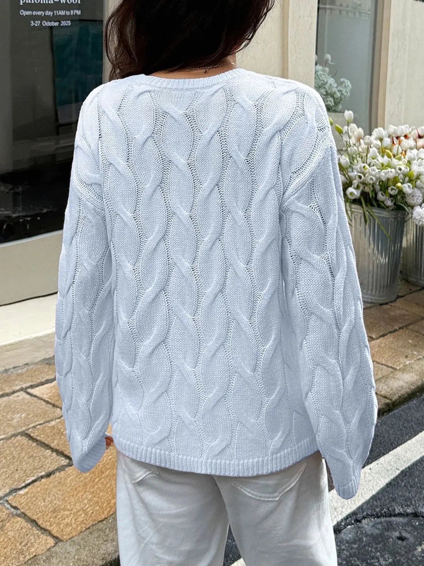 Long Sleeve Cable Knit Sweater