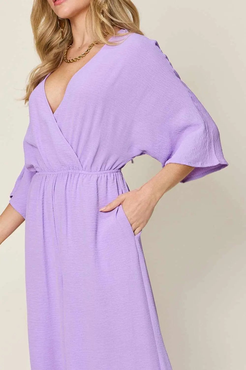 Trendsi Surplice Wide Leg Jumpsuit - Chic & Elegant