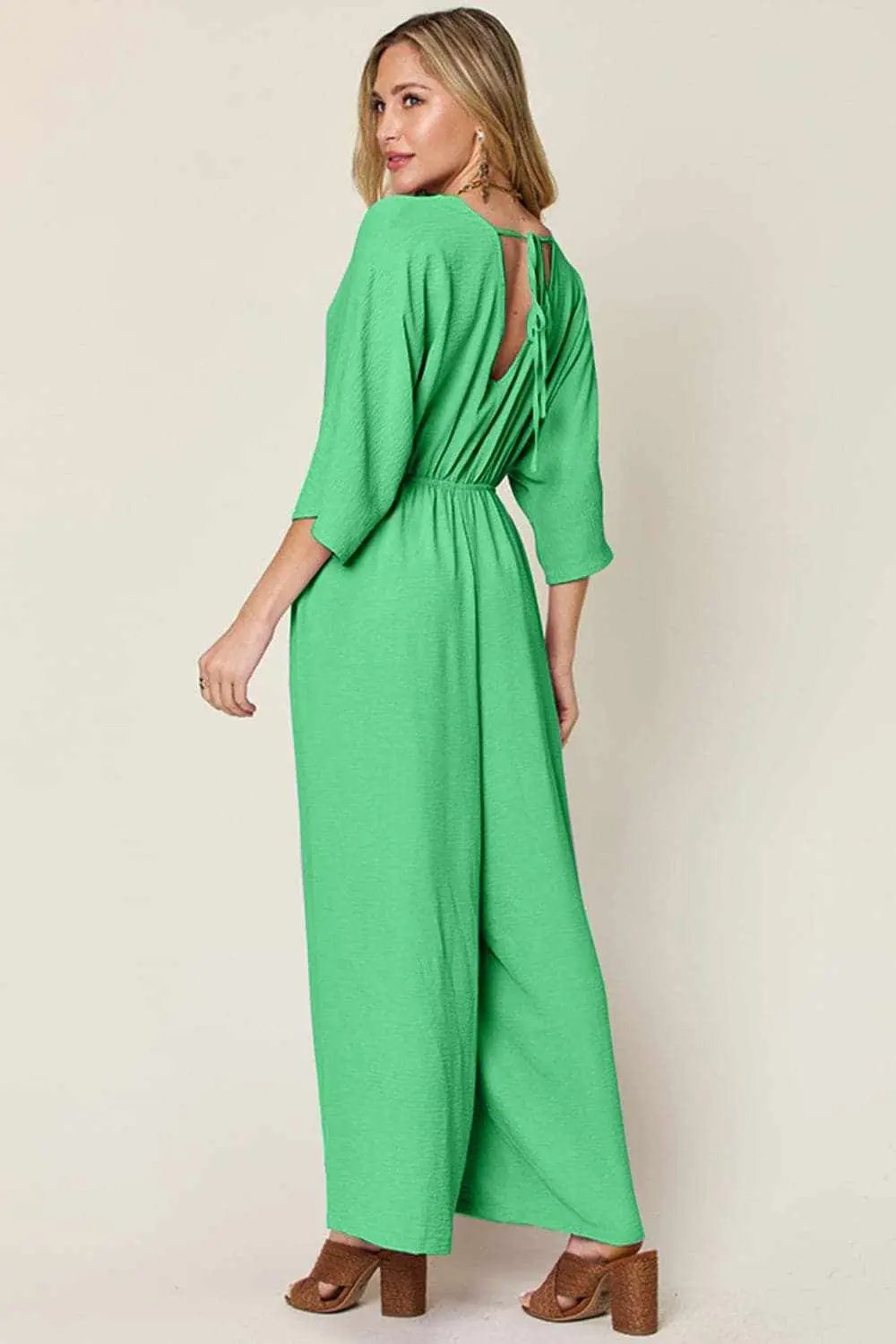 Trendsi Surplice Wide Leg Jumpsuit - Chic & Elegant