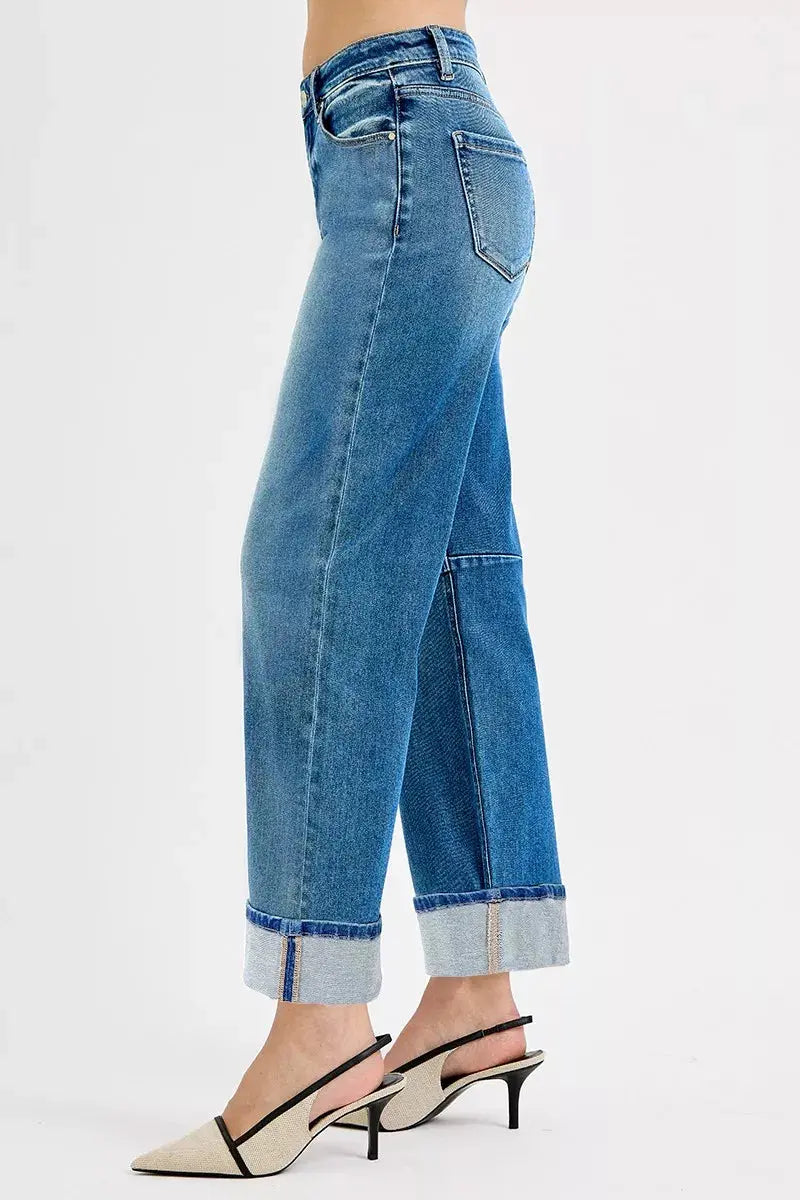 RISEN Jeans - Slouchy Crop Barrel Cuffed Jeans