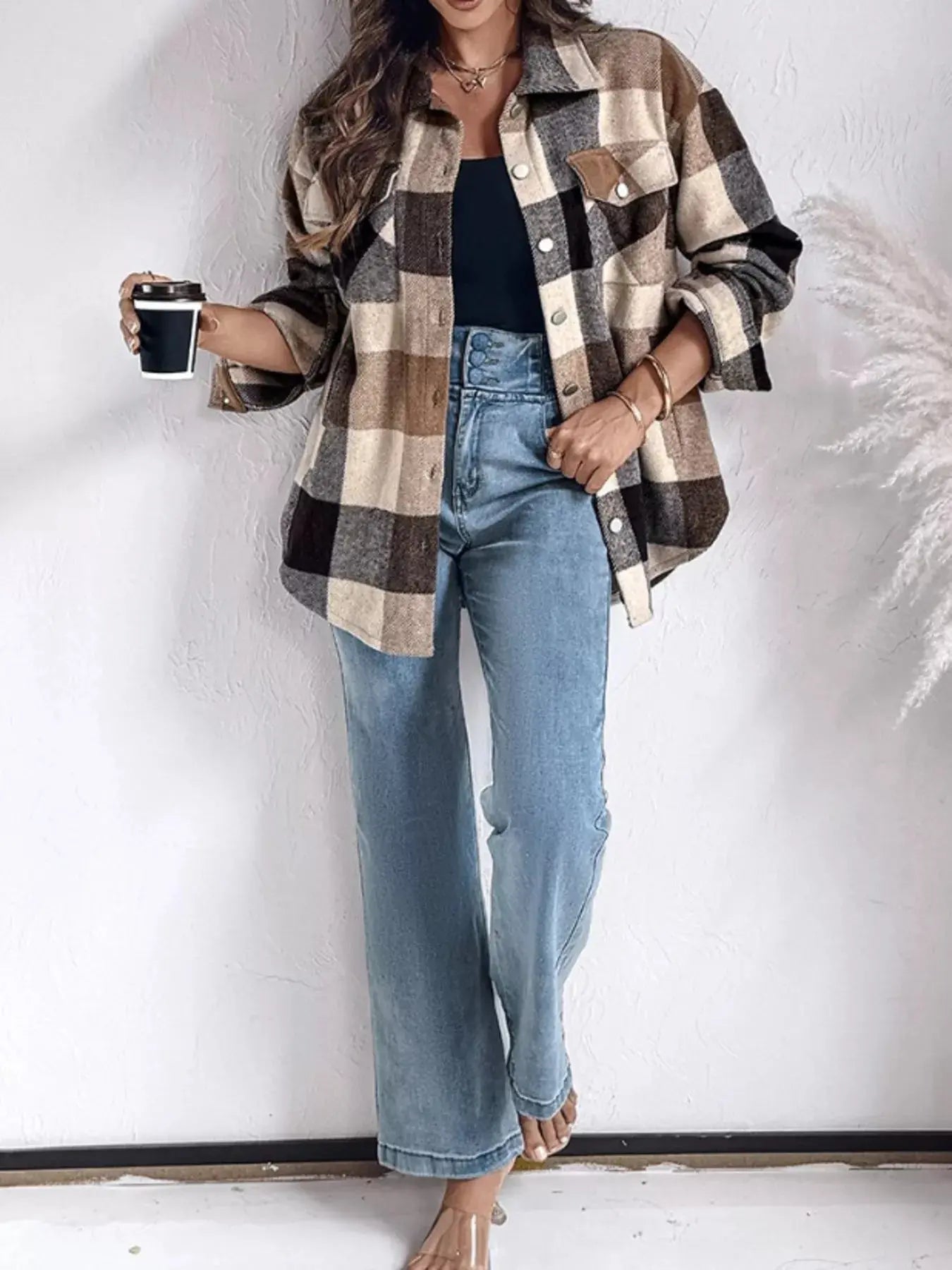 Plaid Button Up Long Sleeve Shirt