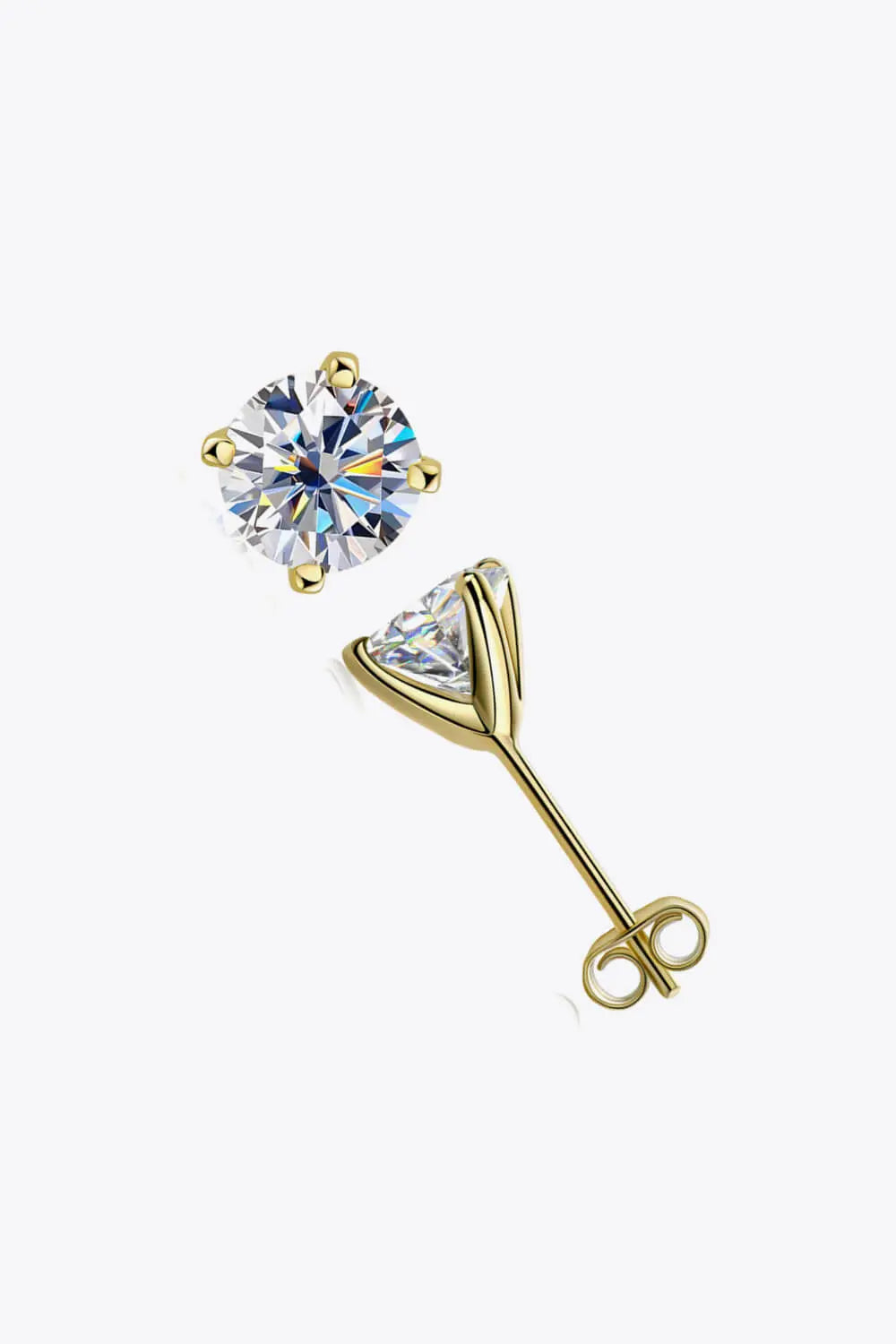 925 Sterling Silver 1 Carat Moissanite Stud Earrings