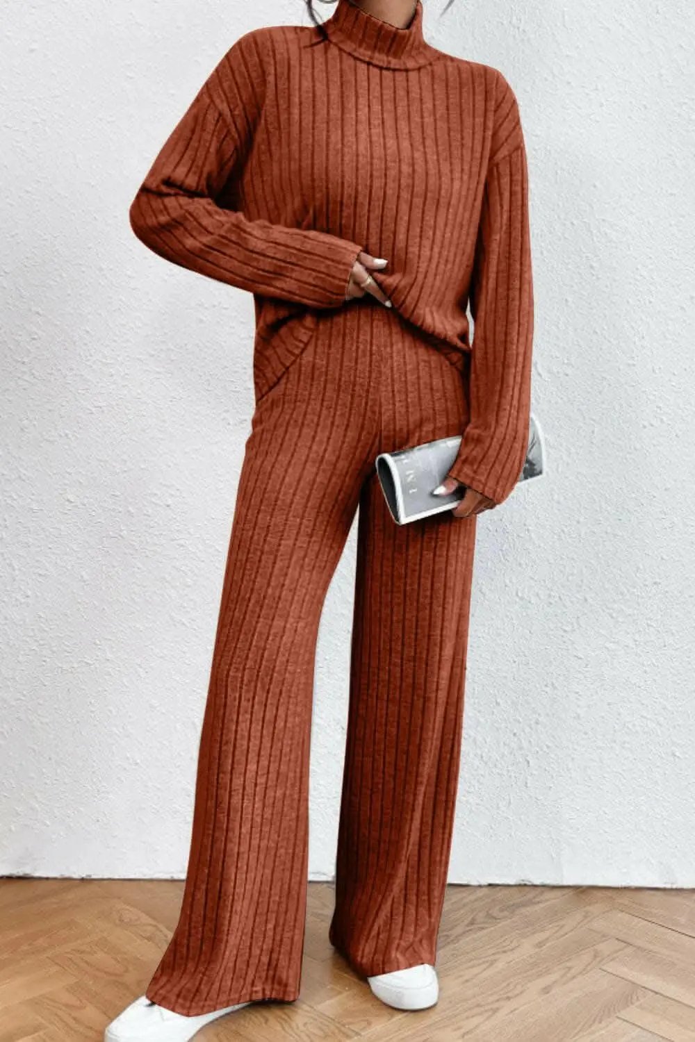 Trendsi Two-Piece Sets - Chic mock neck top & pants set - Premium Quality