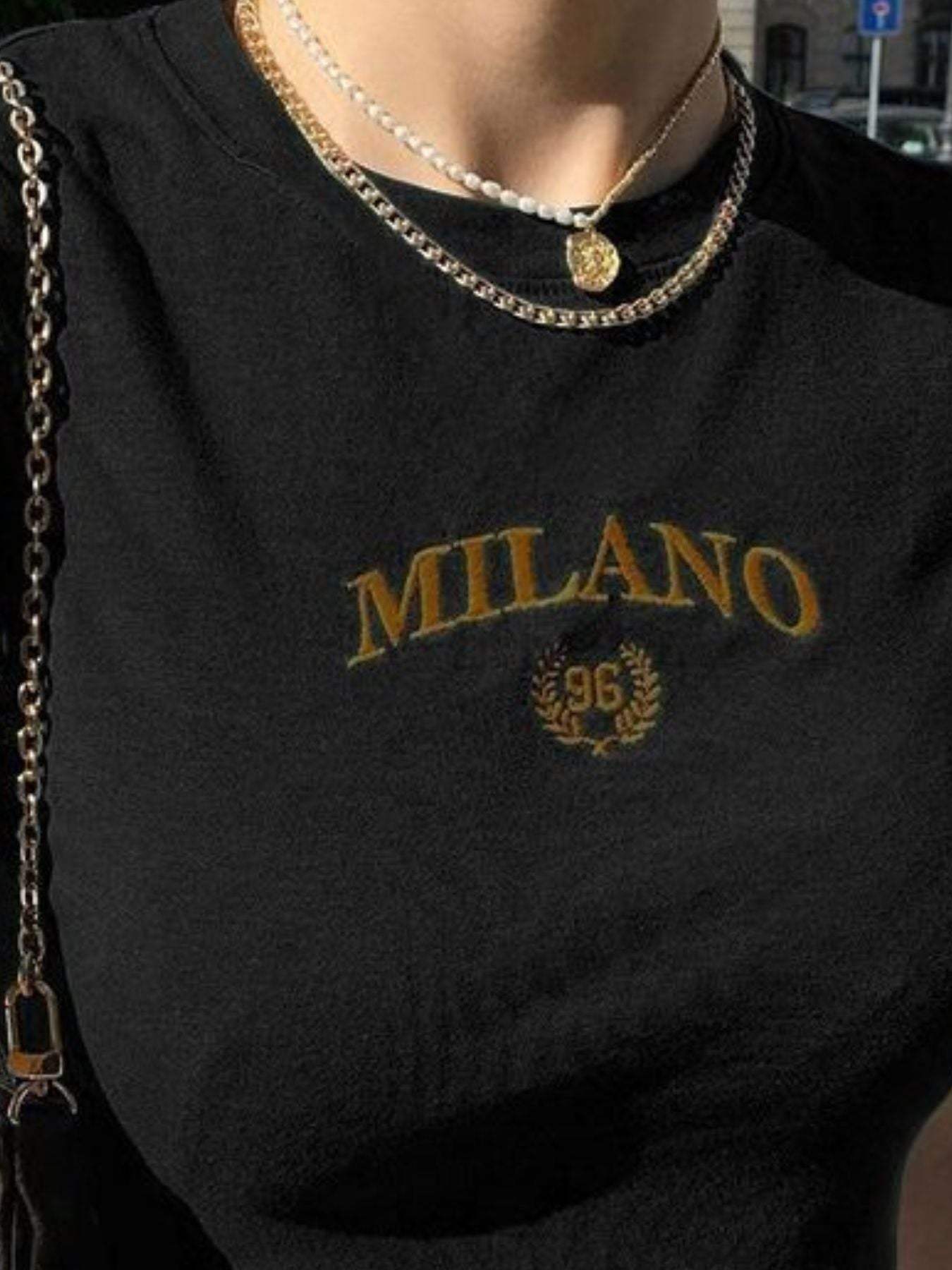Milano Embroidered Cropped T Shirt