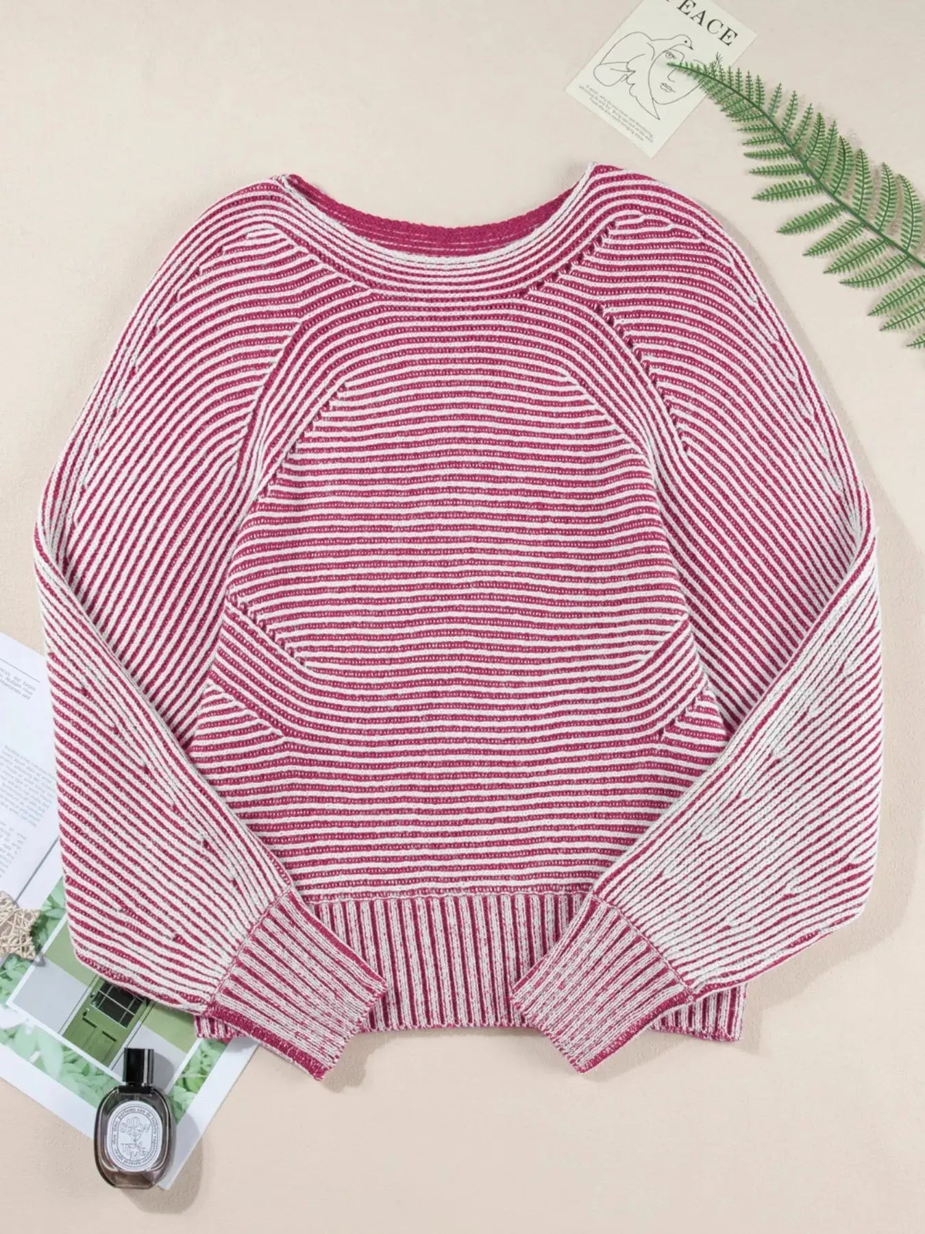 Striped Casual Boat Neck Sweater