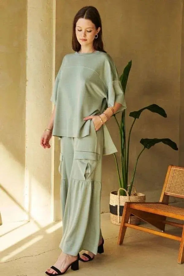 Trendsi Drawstring Ruched Pants Women's Wide Leg Casual Pants - Comfy & Stylish