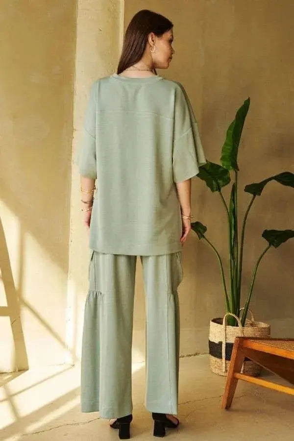 Trendsi Drawstring Ruched Pants Women's Wide Leg Casual Pants - Comfy & Stylish