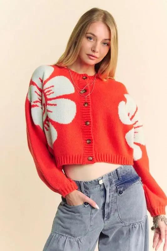 Sweaters Trendsi Flower Cardigan Women's Fall Layering Knit Top Soft & Stylish
