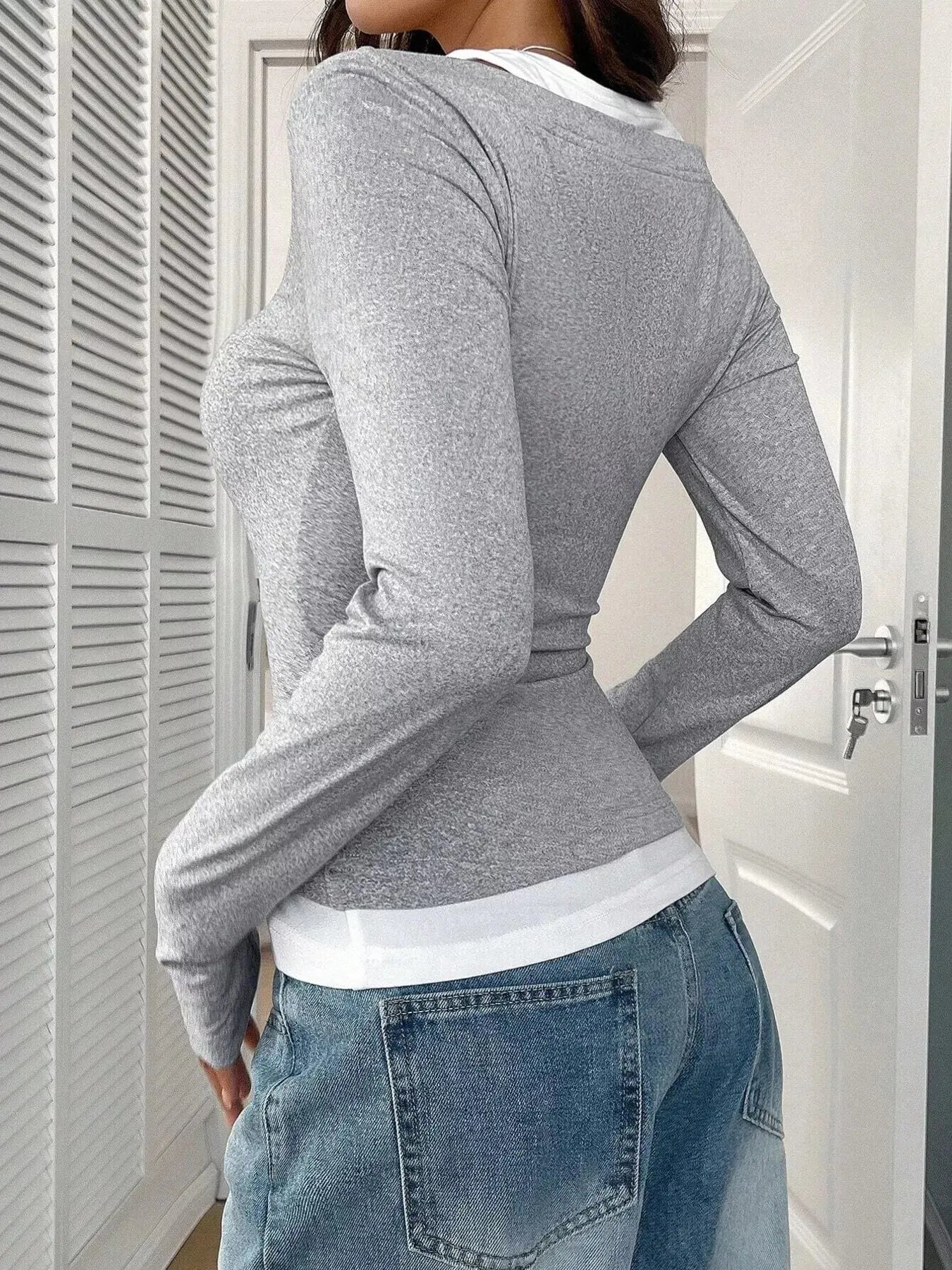 Scoop Neck Womens Long Sleeve T Shirt