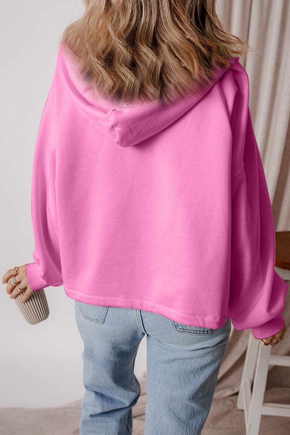 Jackets Trendsi Casual half zip hoodie with pockets
