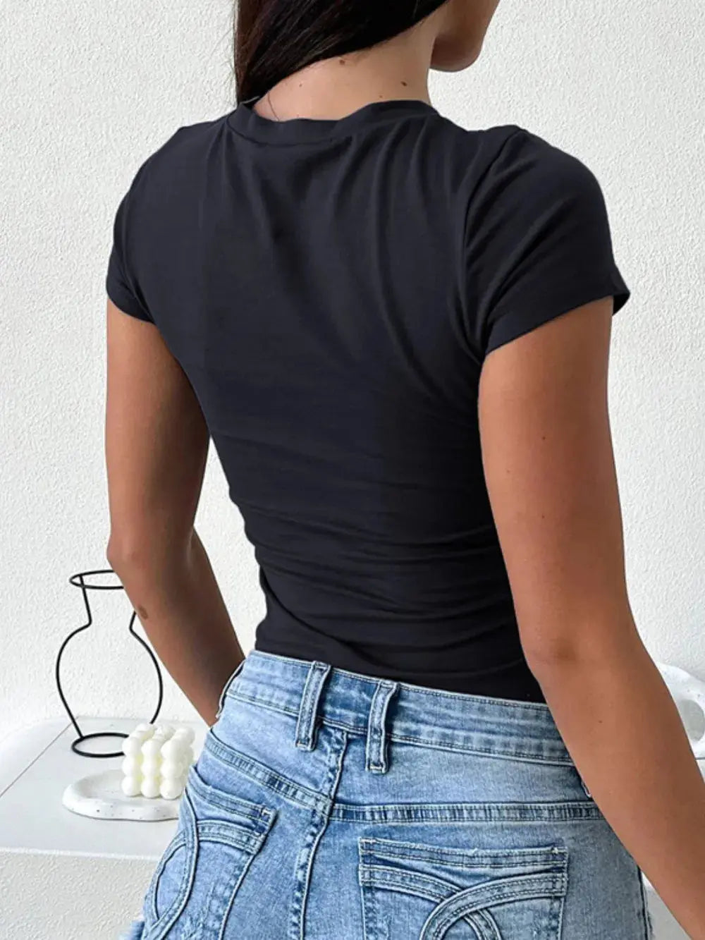 Devine Star Round Neck Short Sleeve T Shirt