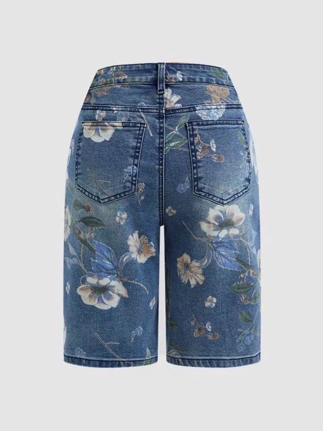 Floral Denim Shorts