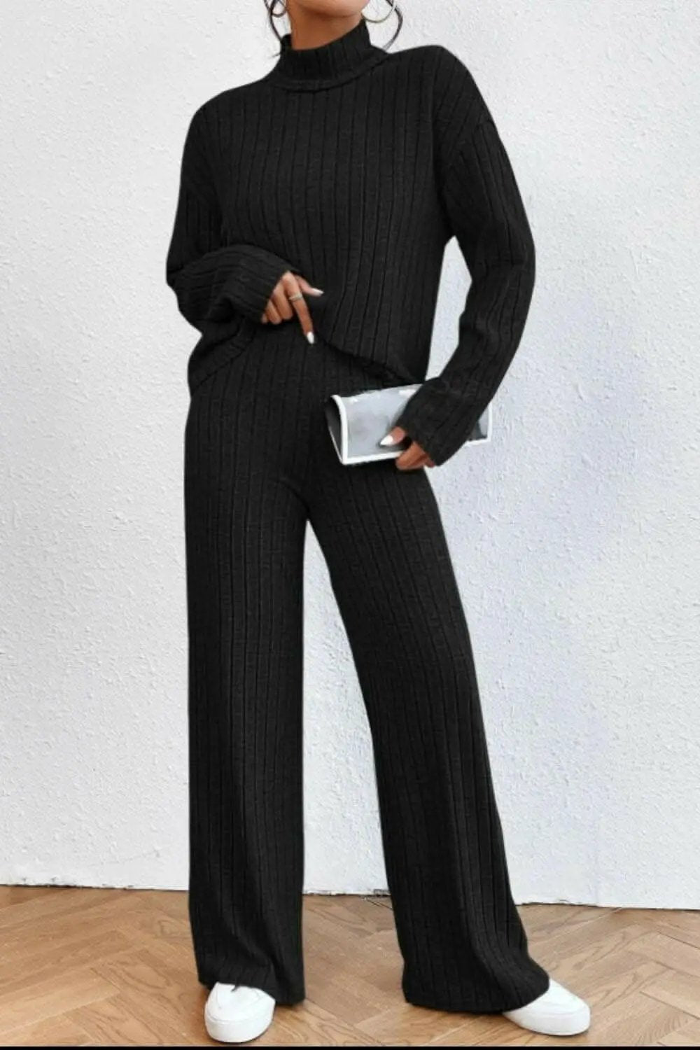 Trendsi Two-Piece Sets - Chic mock neck top & pants set - Premium Quality