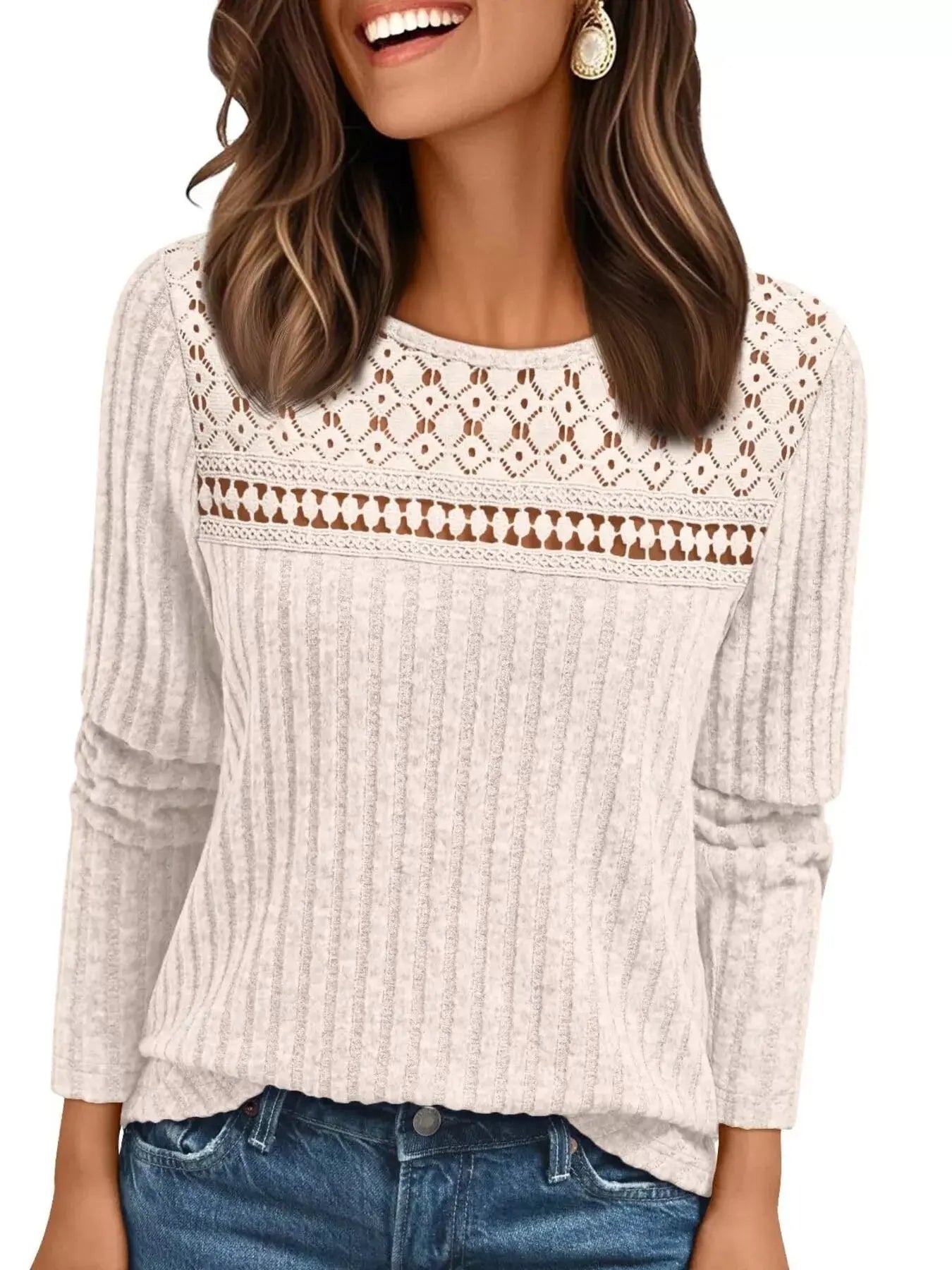 Ribbed Long Sleeve T Shirt