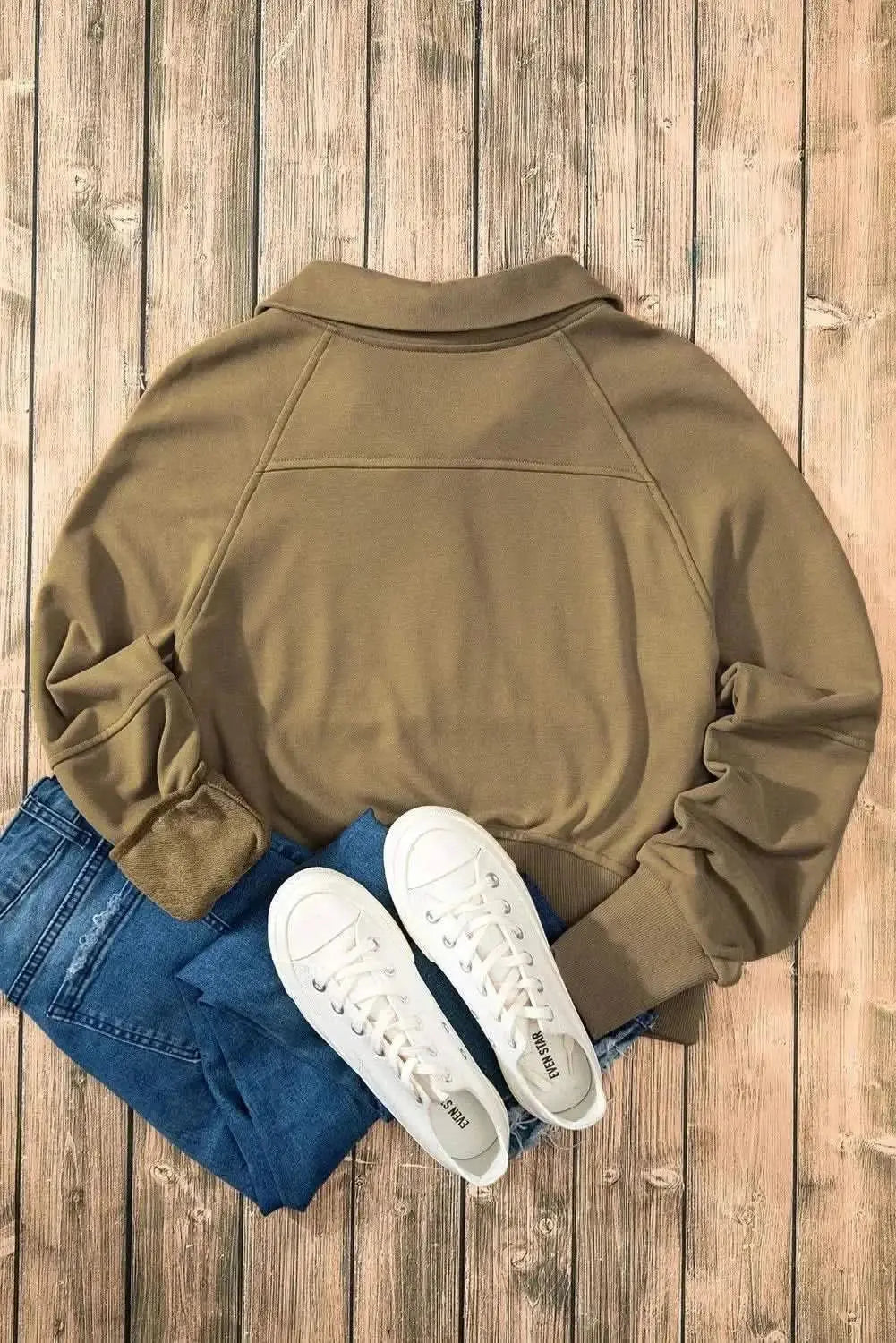 Trendsi Women's Half Zip Sweatshirt With Pockets — Fleece Pullover