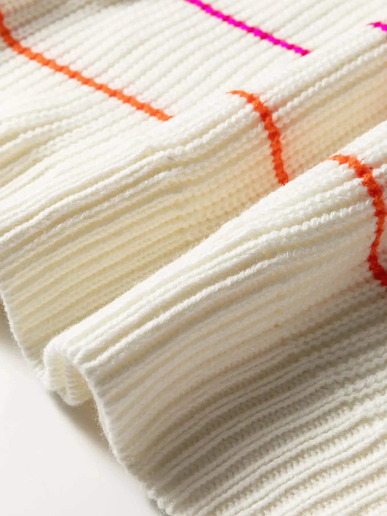 Colorful Striped Detail V-Neck Baggy Drop Shoulder Sweater