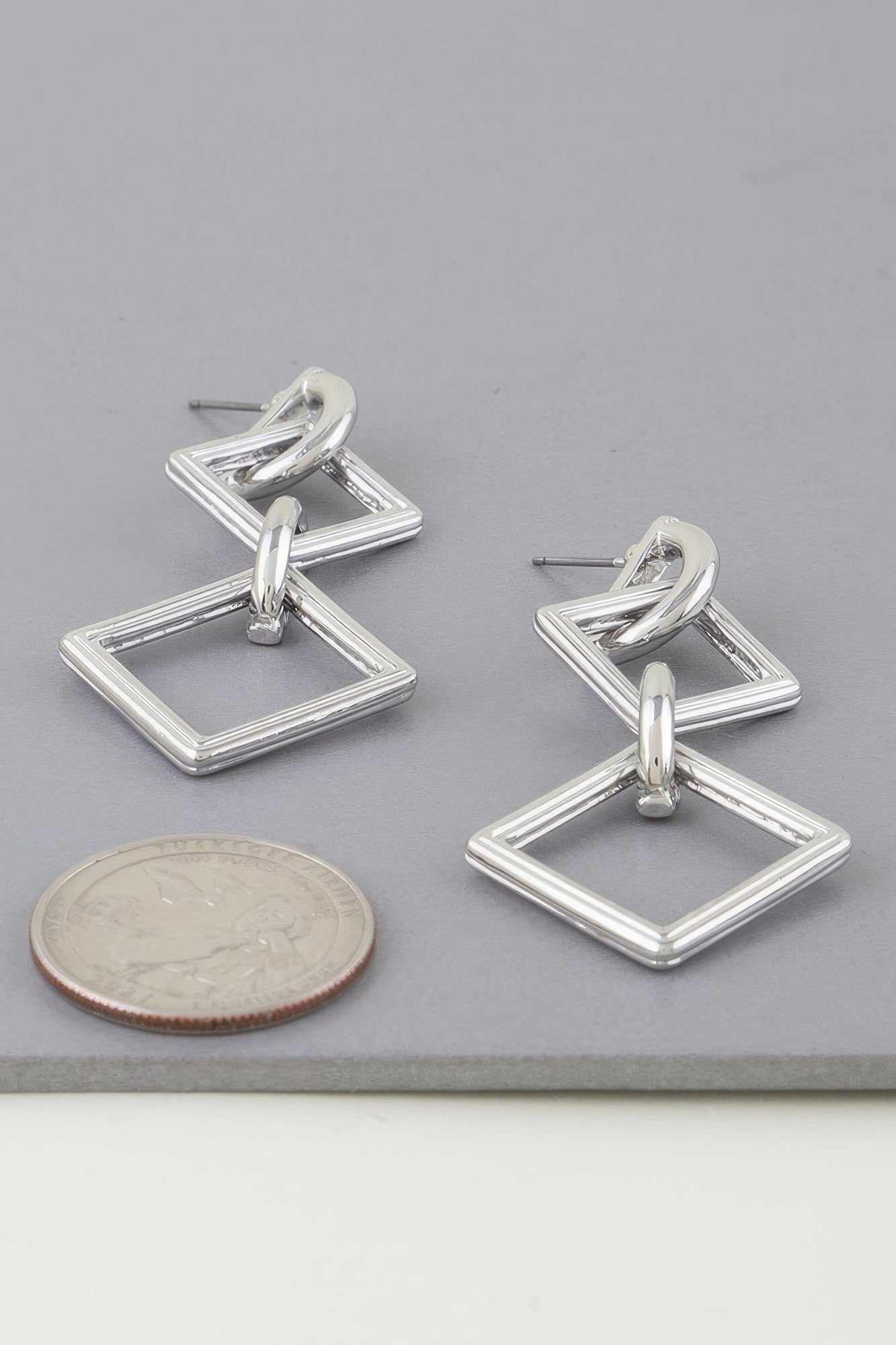 Diamond Chain Drop Earrings