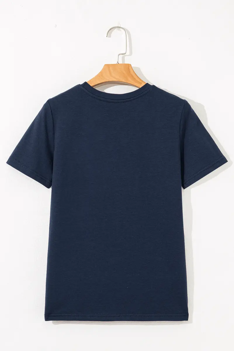 T-Shirts Love Salve Blue Striped Tee Daily Wear Women's T-Shirt Soft, Casual