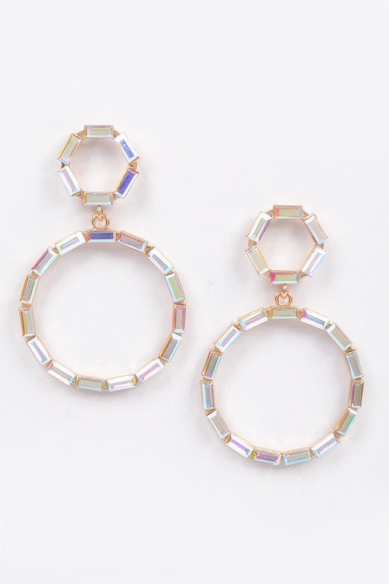Double Circle Dangle Rhinestone Earring