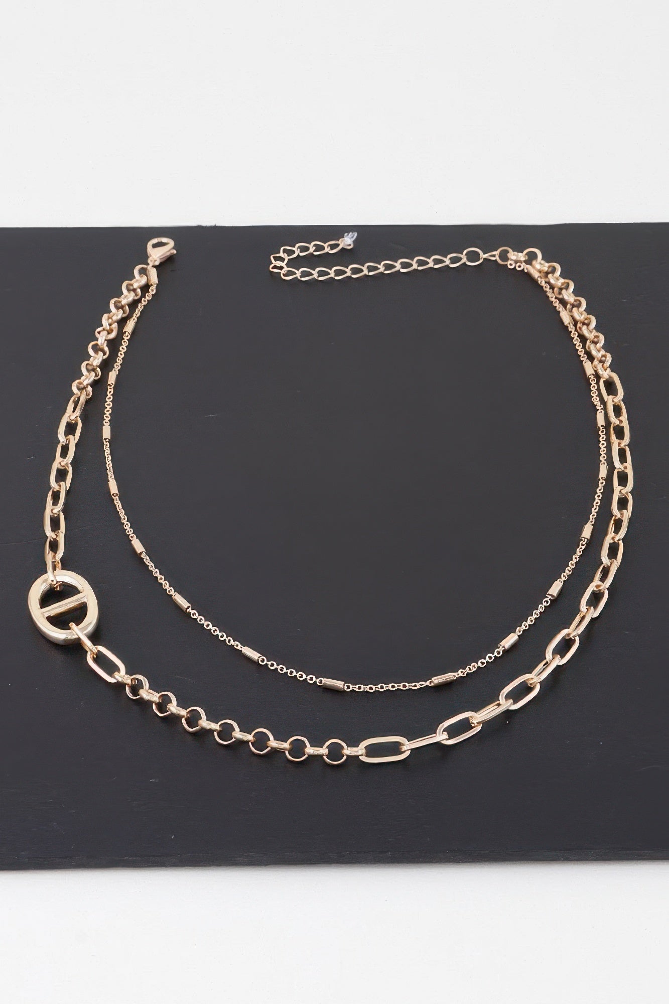 Double Link Chain Choker Necklace