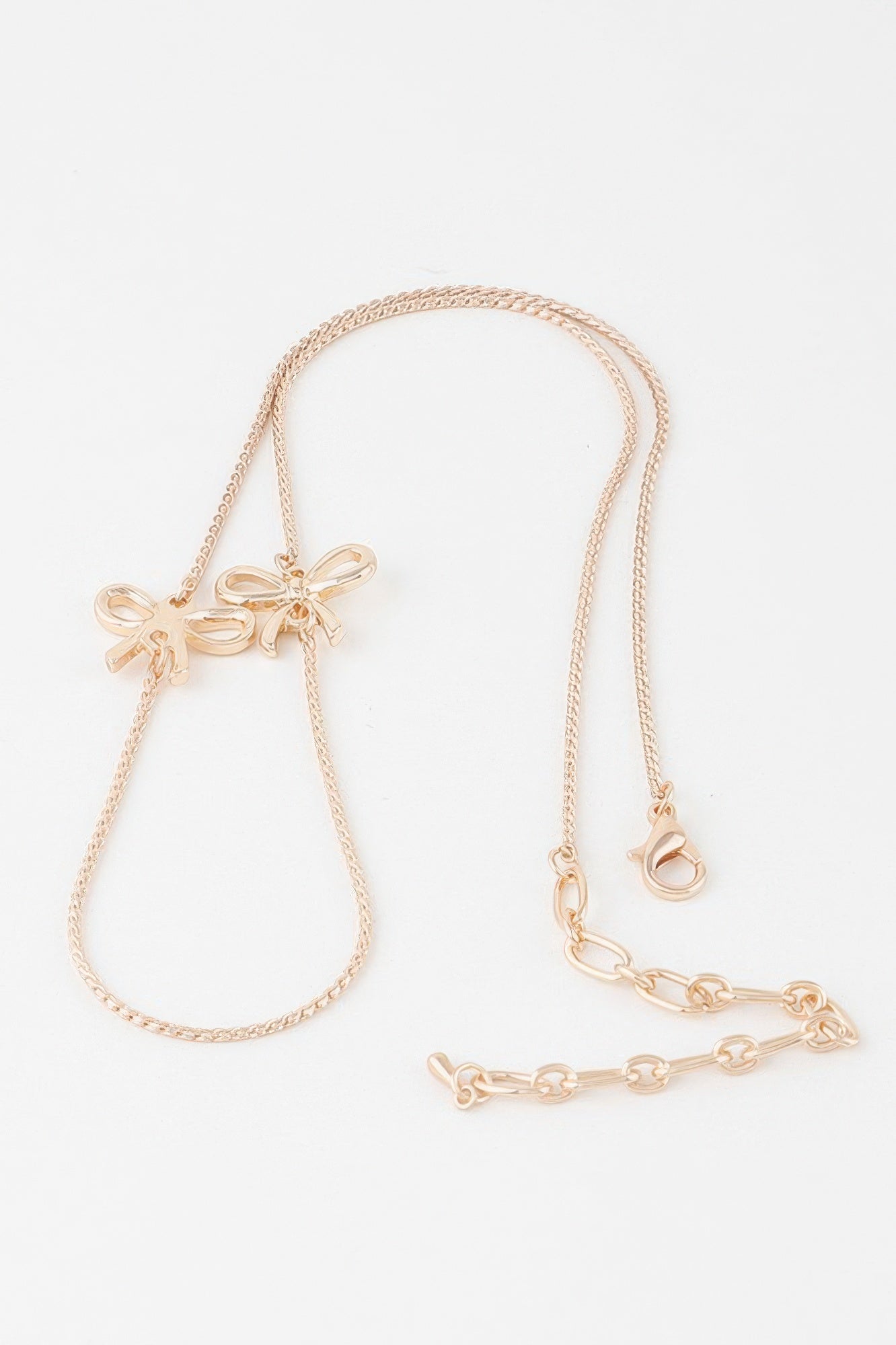 Double Ribbon Chain Necklace