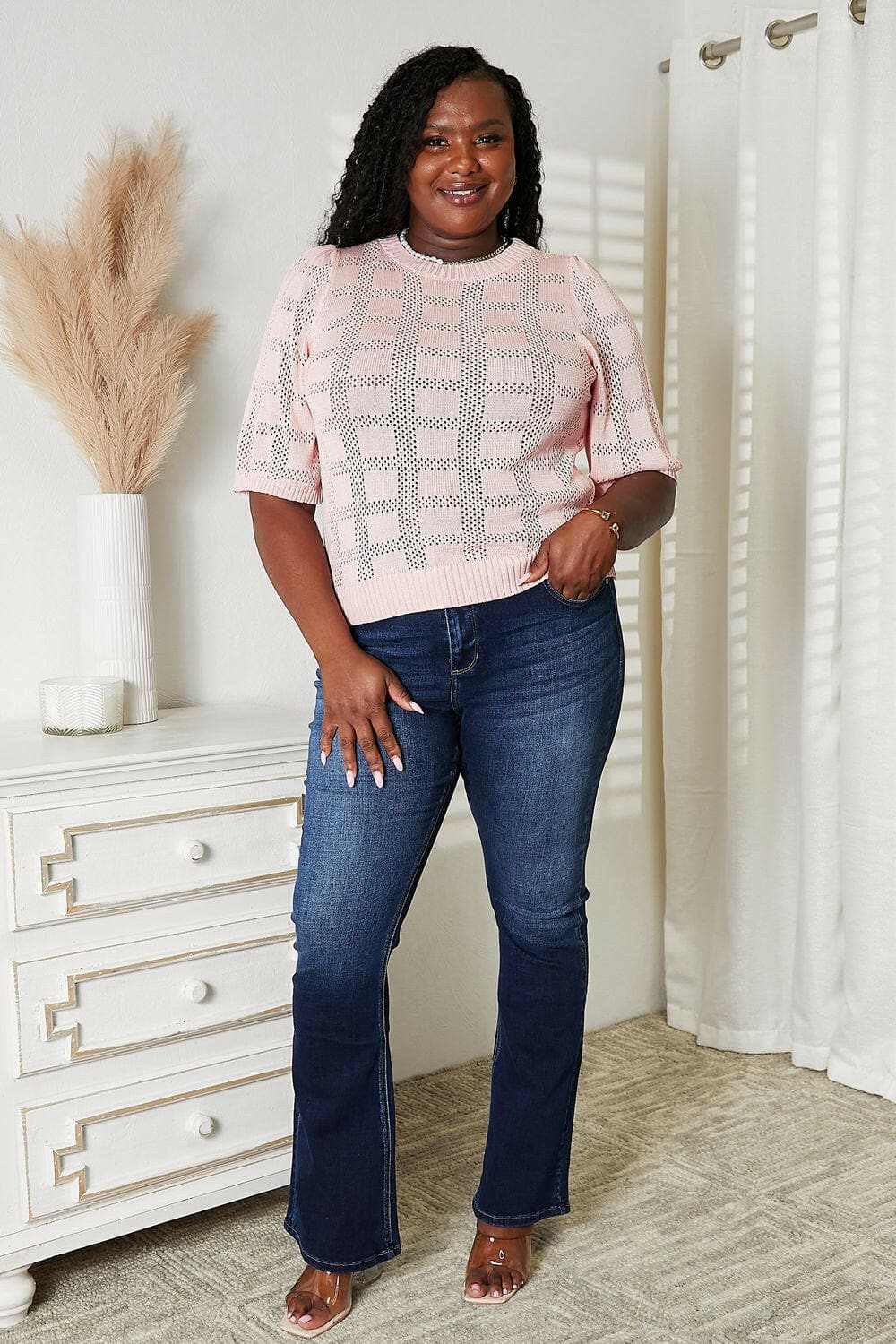 T-Shirts Trendsi TIKTOK - Chic ribbed knit top - round neck