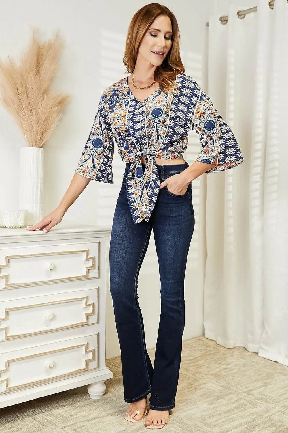 Dresses Trendsi TIKTOK - Chic vibe tie-front blouse
