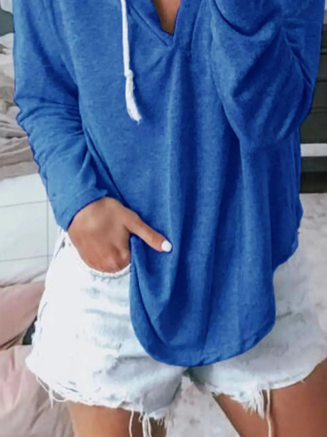 Plus Size Drawstring Long Sleeve Hoodie