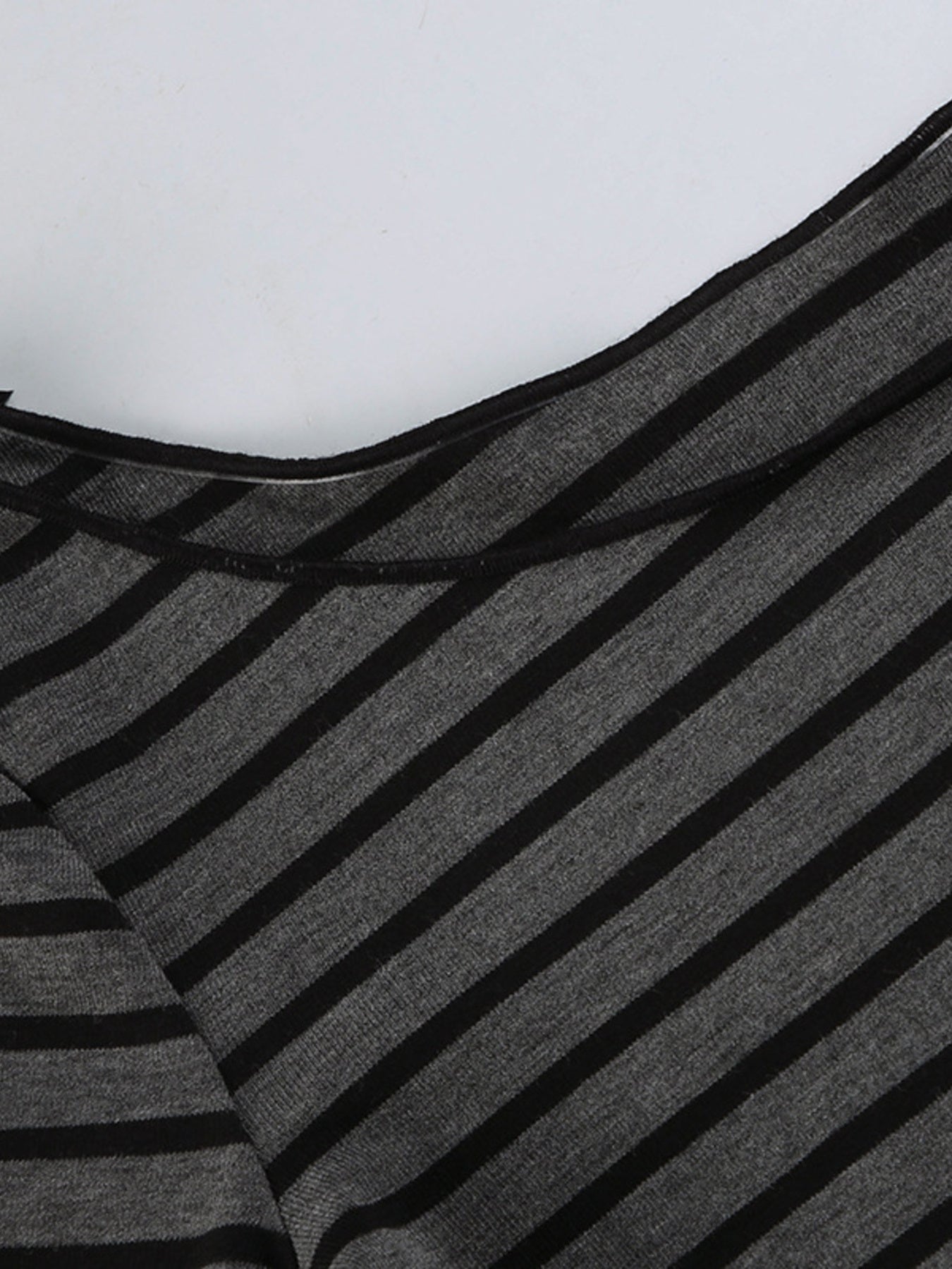 Striped Long Sleeve Boat Neck T Shirt