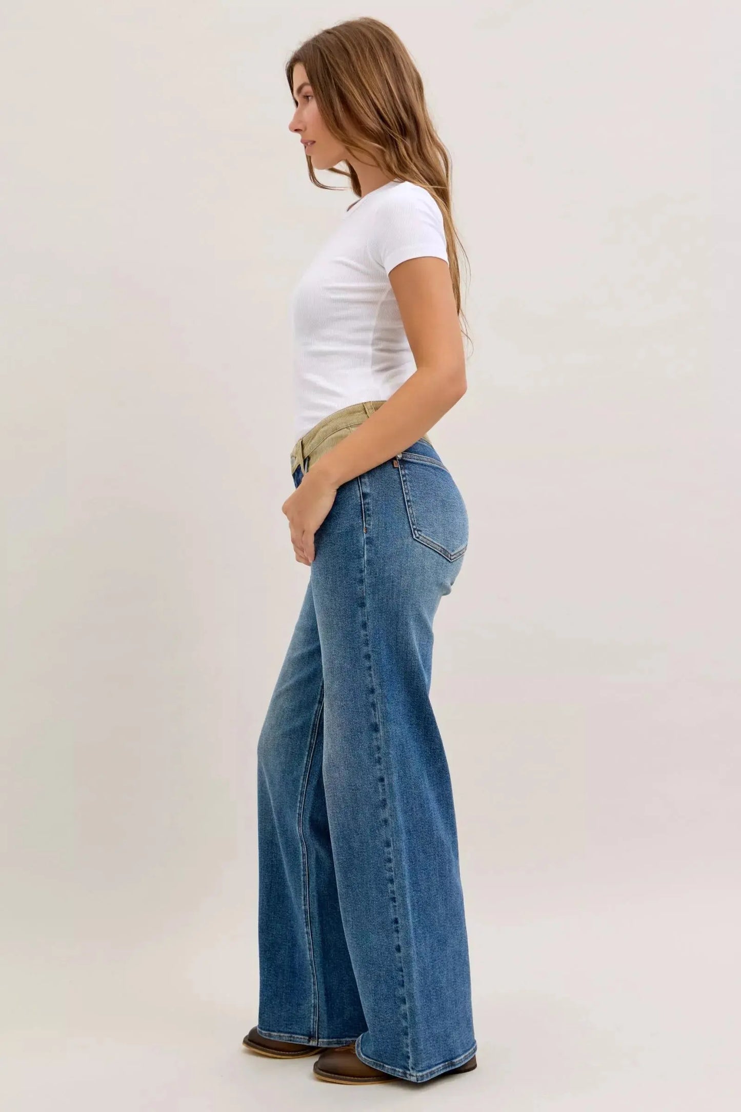 Judy Blue Jeans - MR Column Straight Jeans with Corduroy Waist