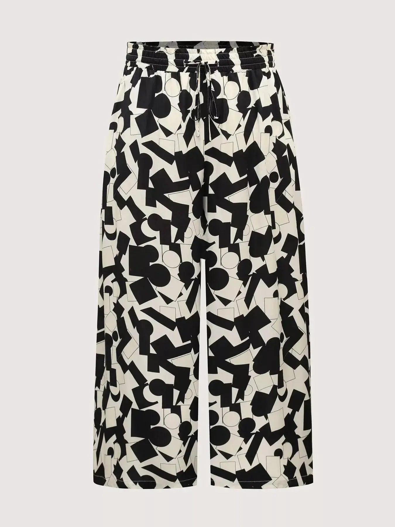 Plus Size Abstract Wide Leg Pants