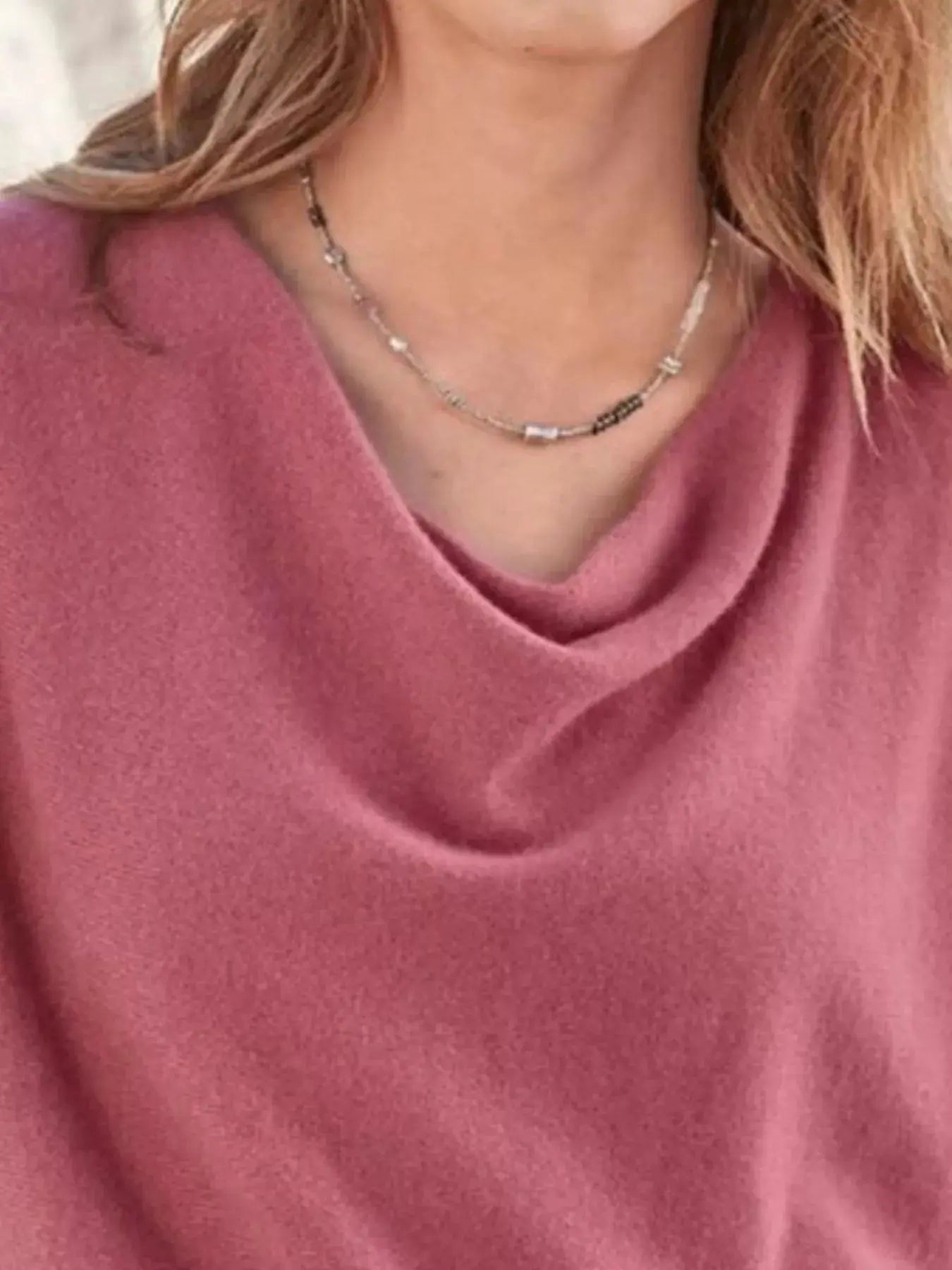 Full Size Cowl Neck Long Sleeve Top