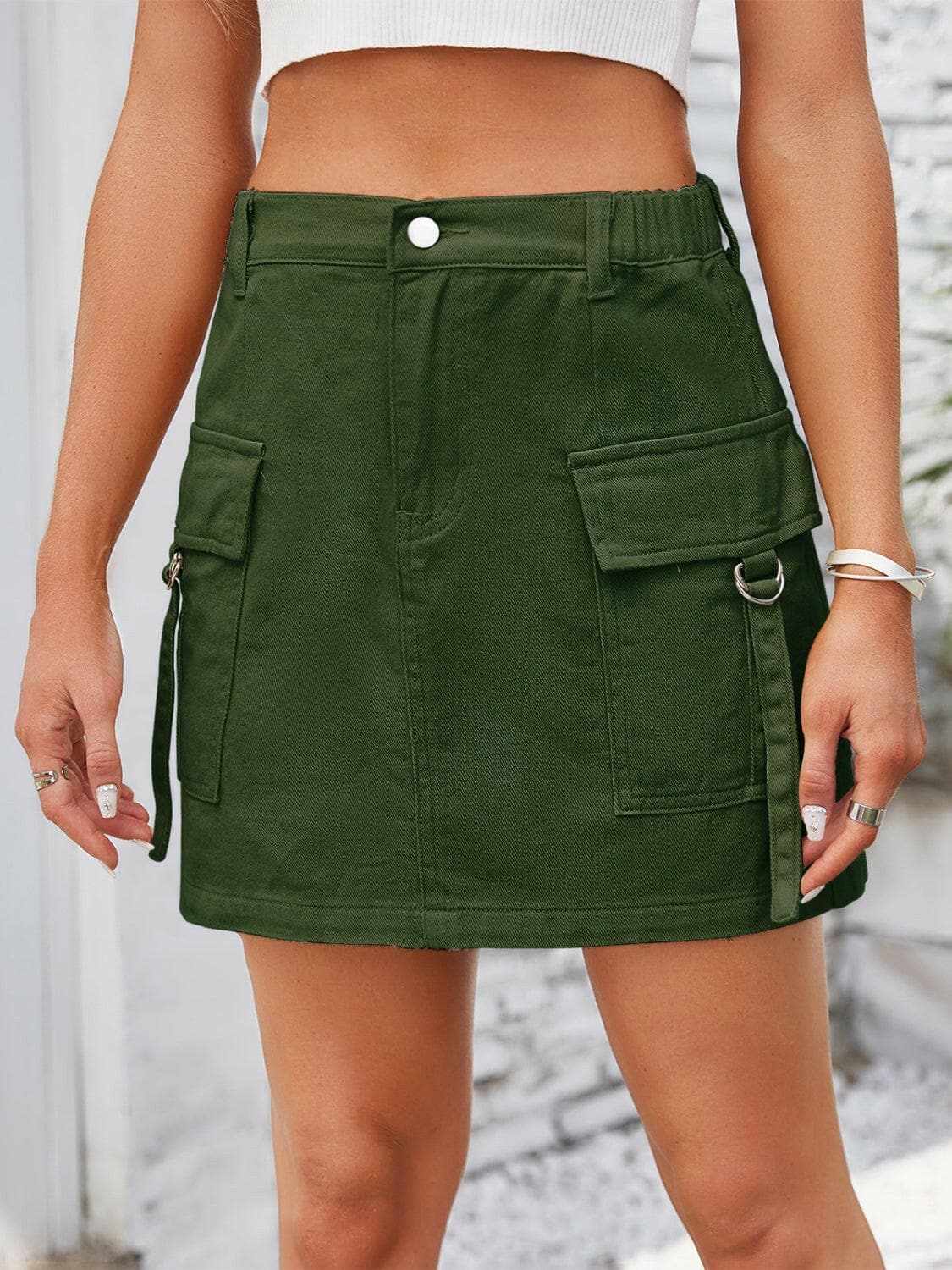 Jeans & Denim Trendsi Premium Chic denim skirt with pockets