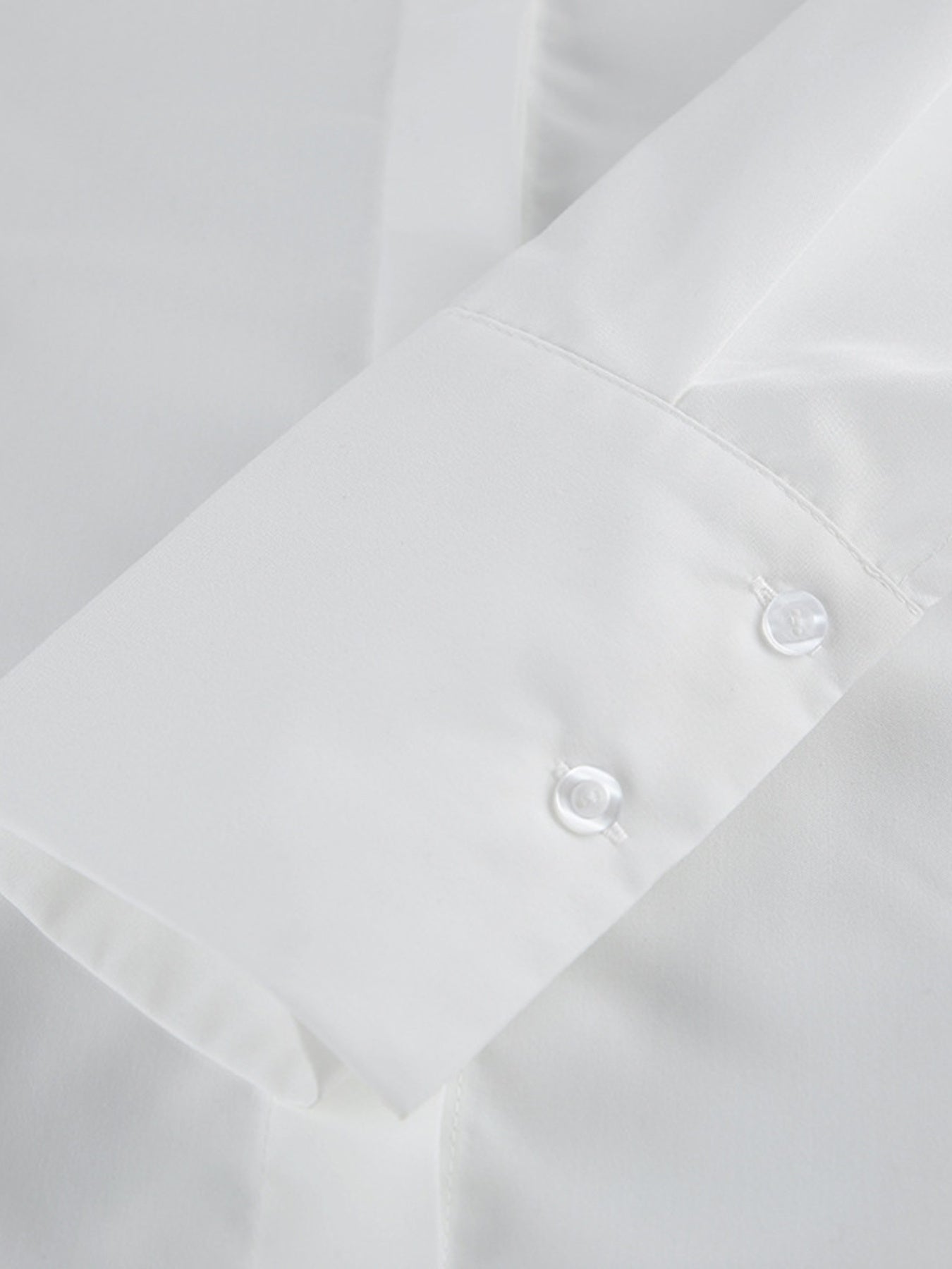 White Button Up Side Lace Up Shirt