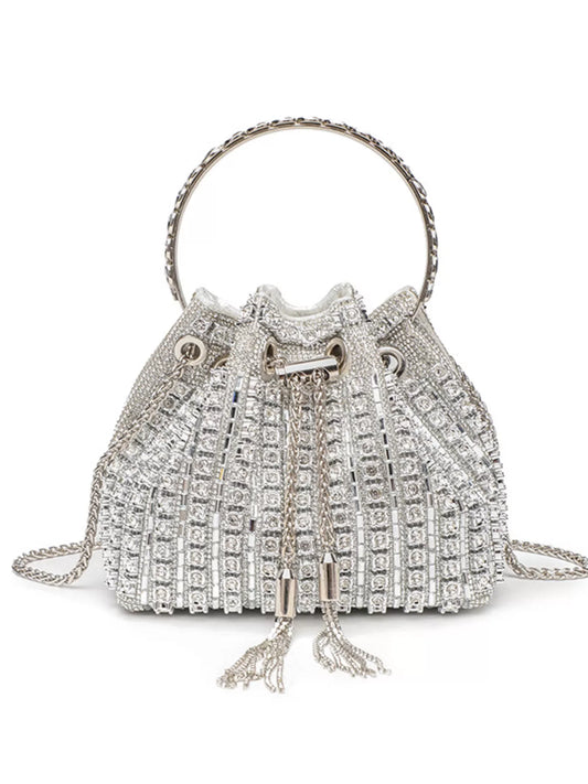 Bucket Style Rhinestone Crossbody Bag