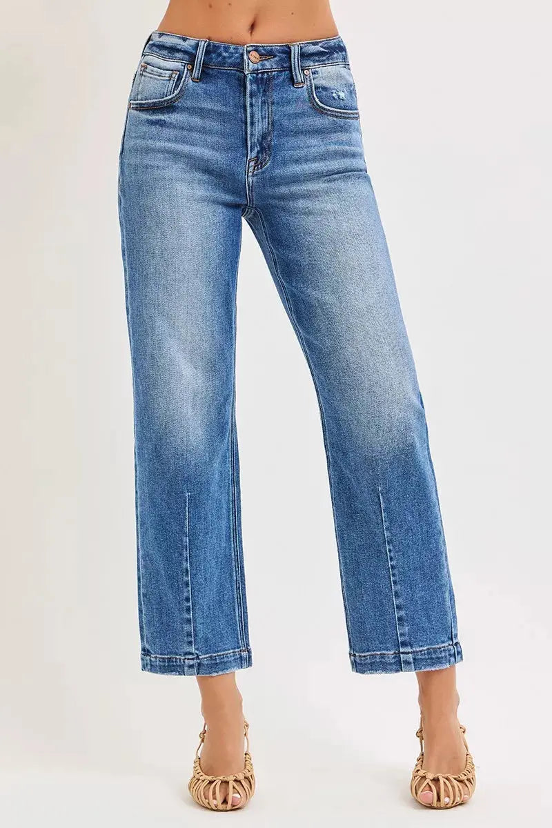 RISEN Jeans - Full Size High Rise Crop Boyfriend Tapered Jeans