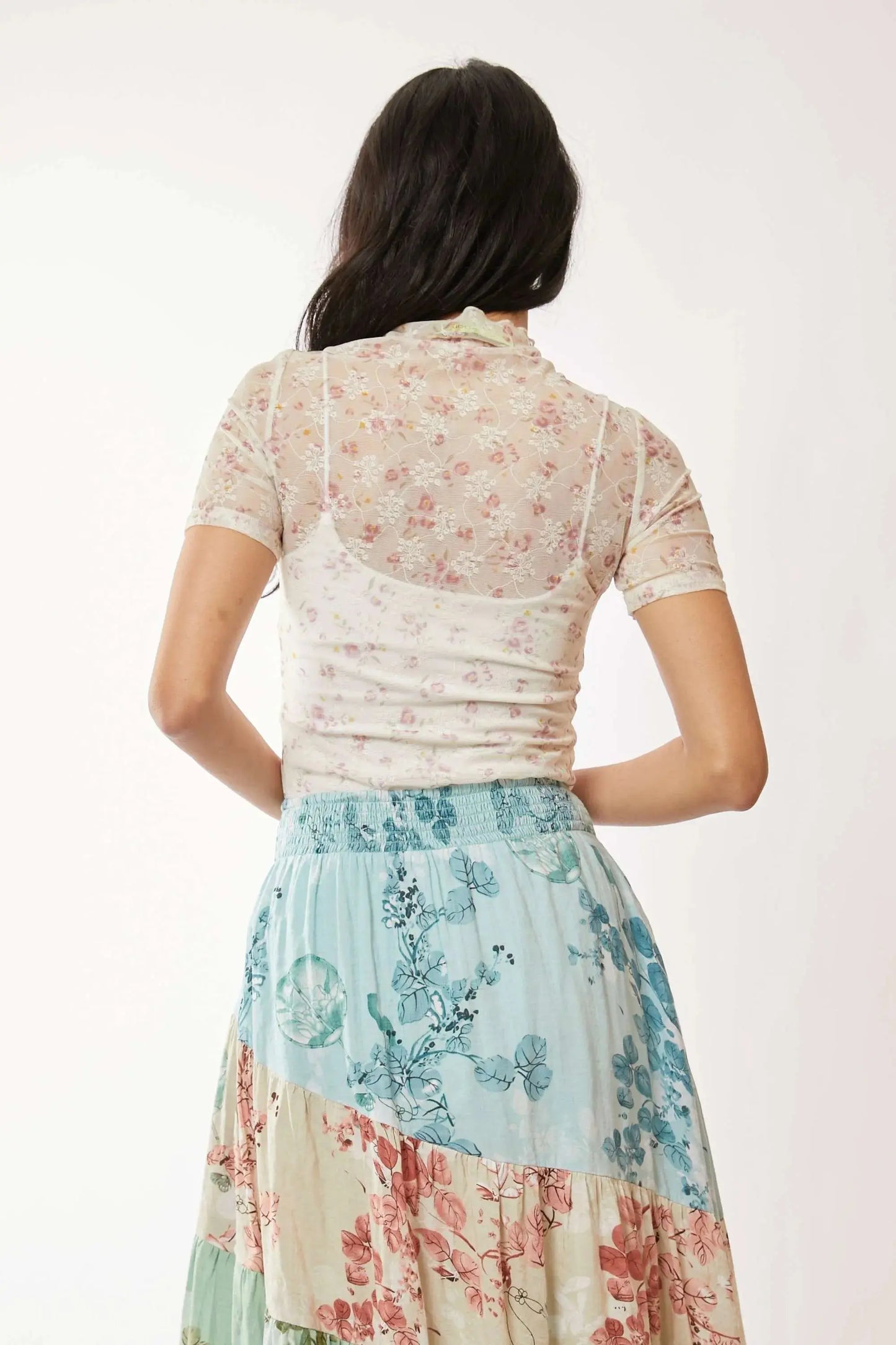 Women's Mesh Tops Floral Mesh Top - Lightweight & Breathable - Casual Tee