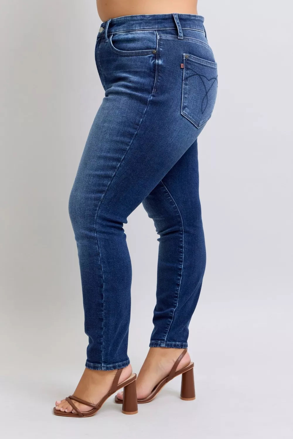 Judy Blue Full Size Washed Thermal Skinny Jeans