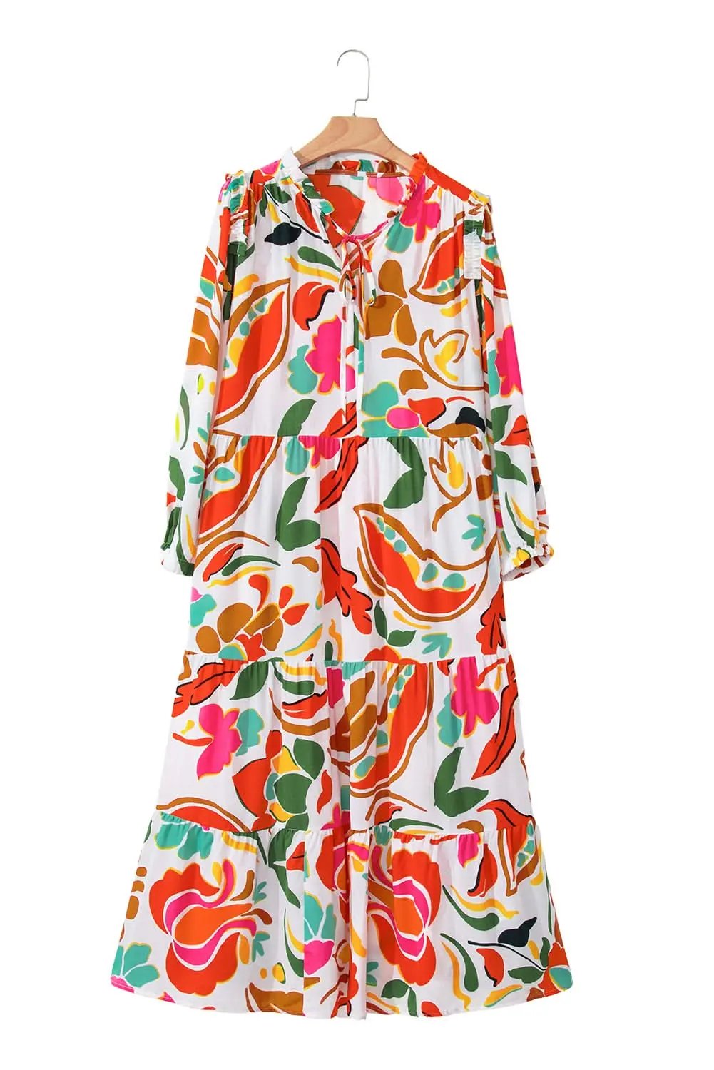 Dresses Love Salve Orange Floral Dress Women's Vacation H-Line Spring Style Lightweight