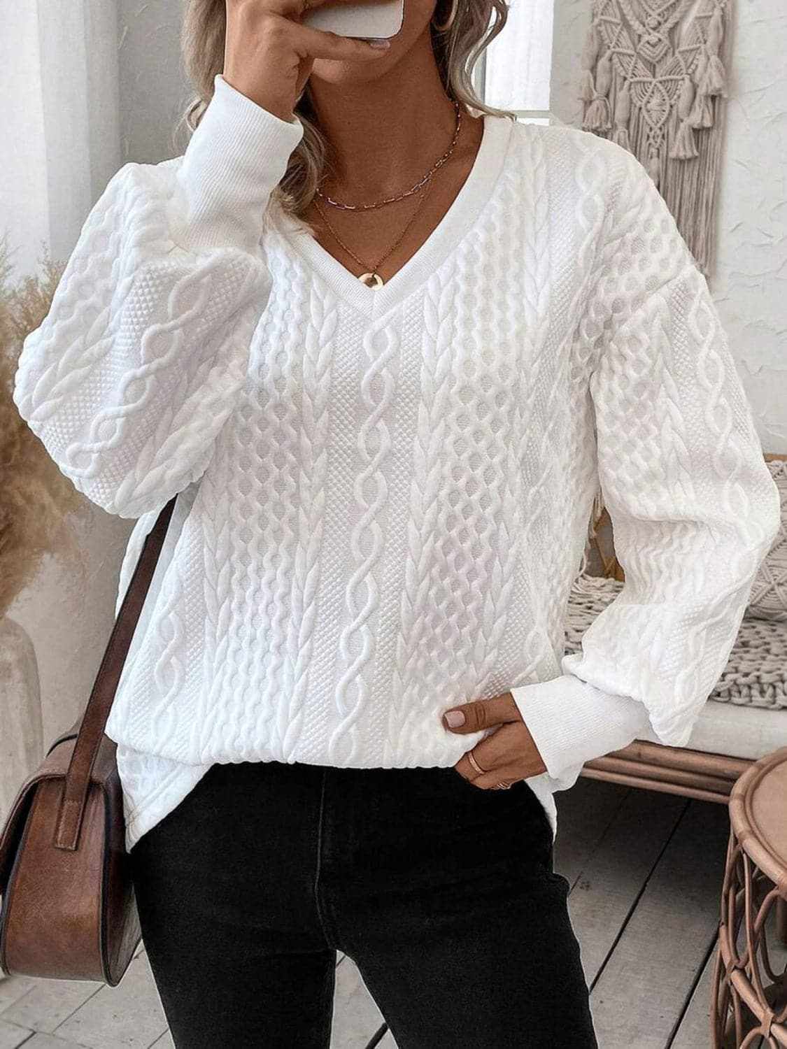 Accessories Trendsi Casual V-neck long sleeve top