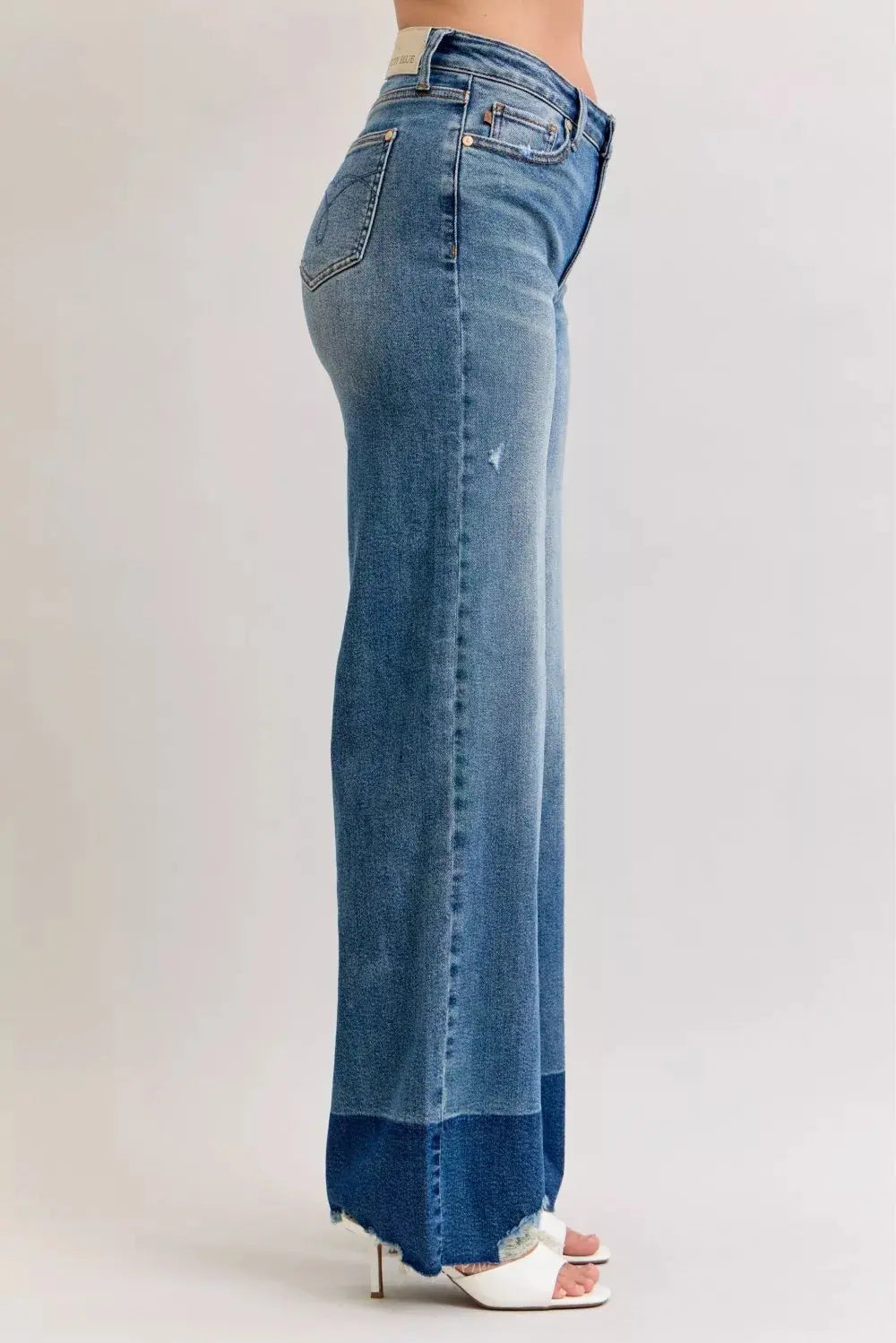 Judy Blue Jeans - Raw Hem High Waist Column Straight Jeans