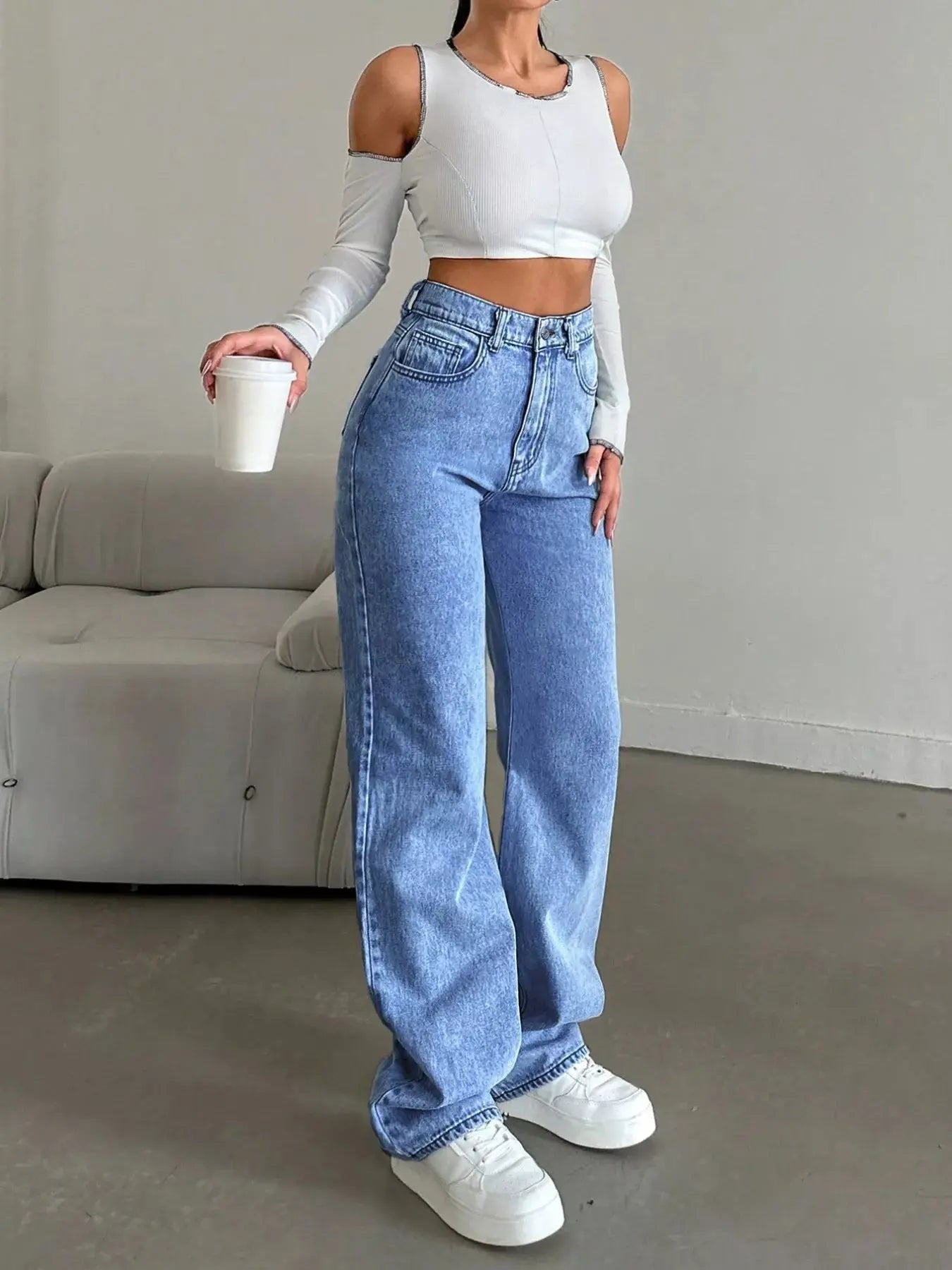 High Waist Wide Leg Jeans