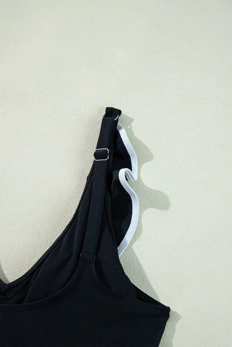Accessories Love Salve Black Ruffle Swimsuit Vacation Women's One-Piece: Elegant & Flattering