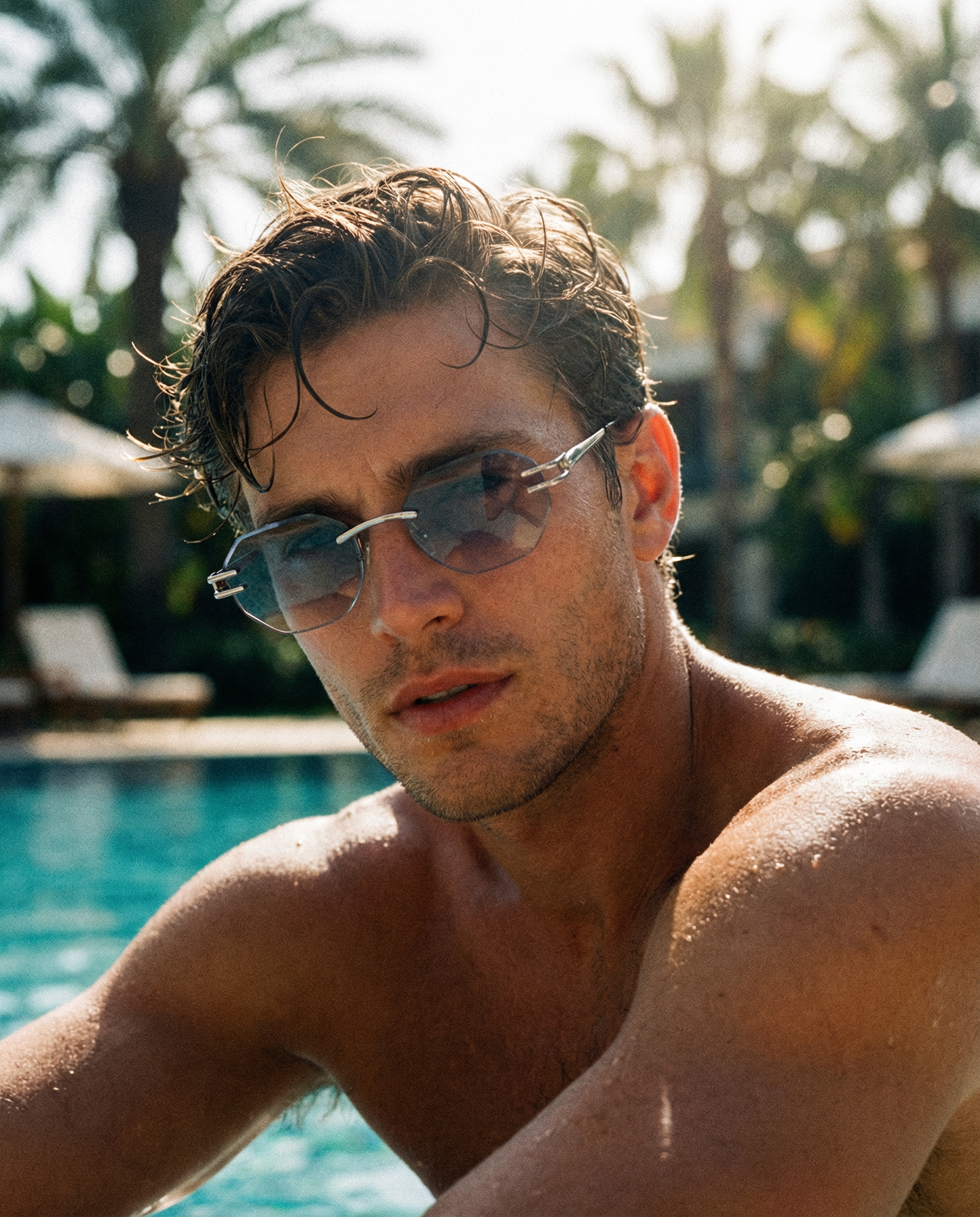 Emil 54mm Rimless Sunglasses | Black