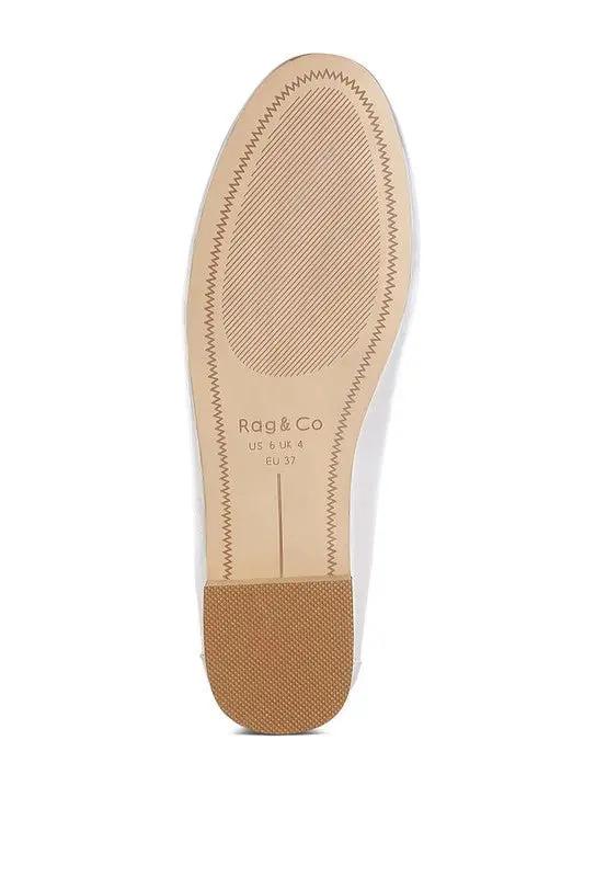 Shoes Rag Company Estafa Horsebit & Studs Metallic Pleather Loafers for Women