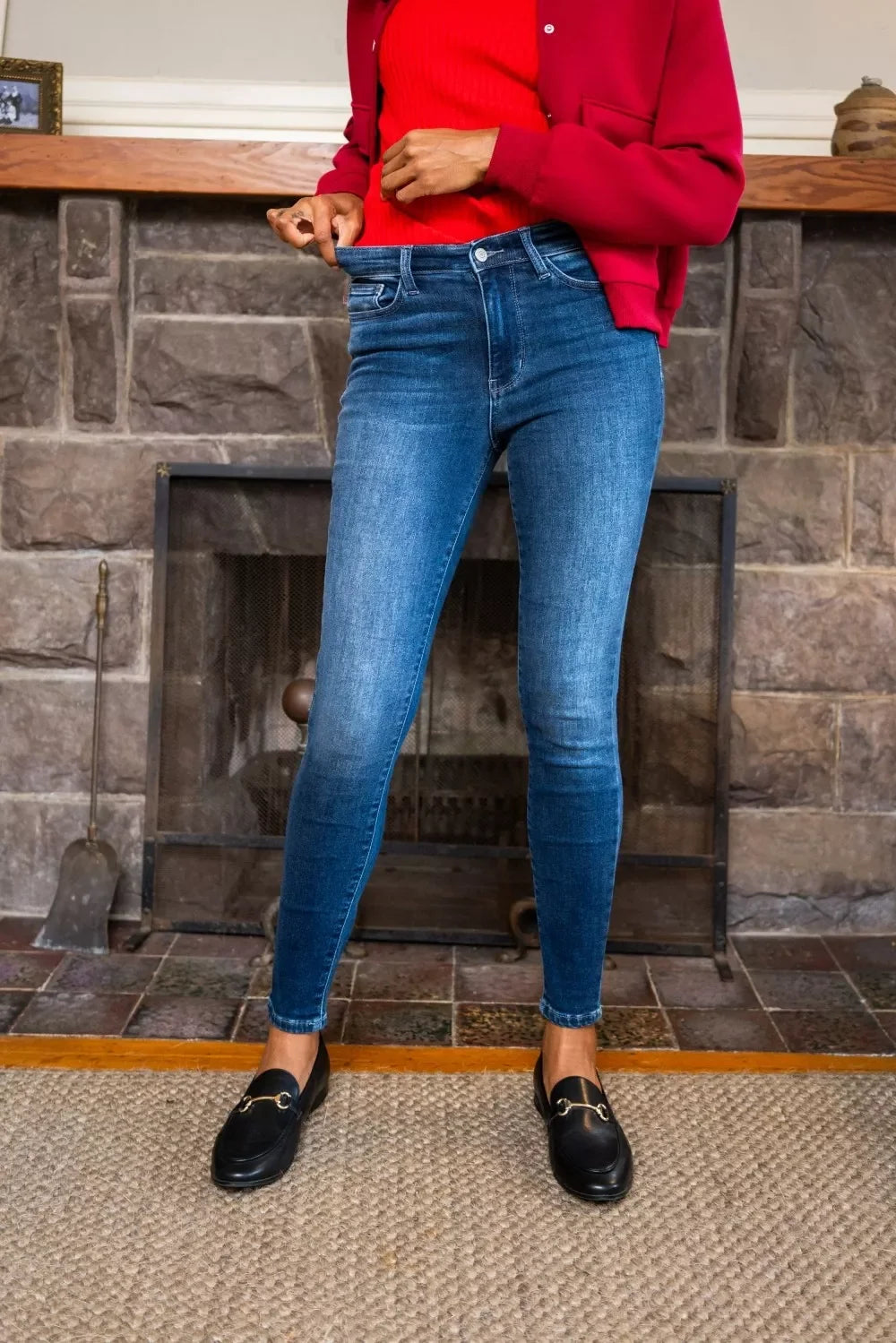 Judy Blue Full Size Washed Thermal Skinny Jeans
