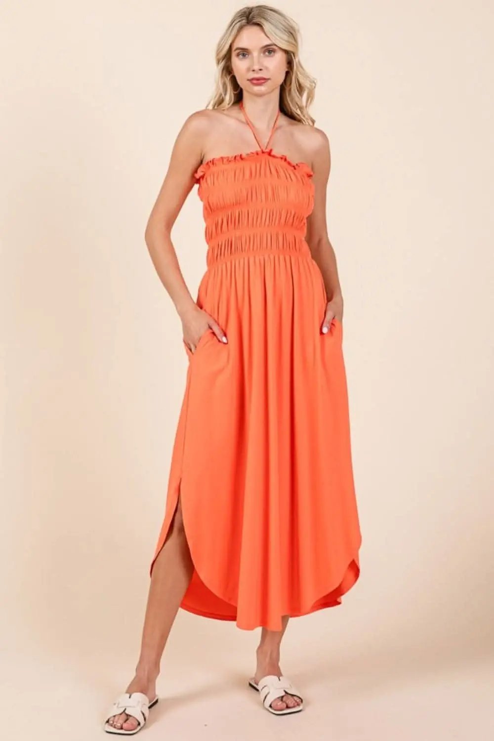 Dresses Trendsi Culture Code shirred dress with pockets